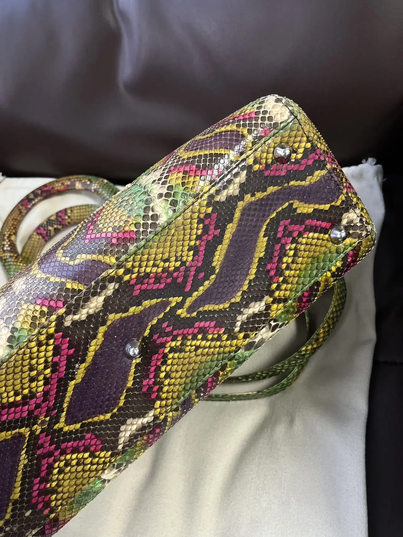 DIOR Large Lady Dior Lady Bag Multicolour Python Leather Bag Limited Version DIOR Large Lady Dior Lady Bag Multicolour Python Leather Bag Limited Version