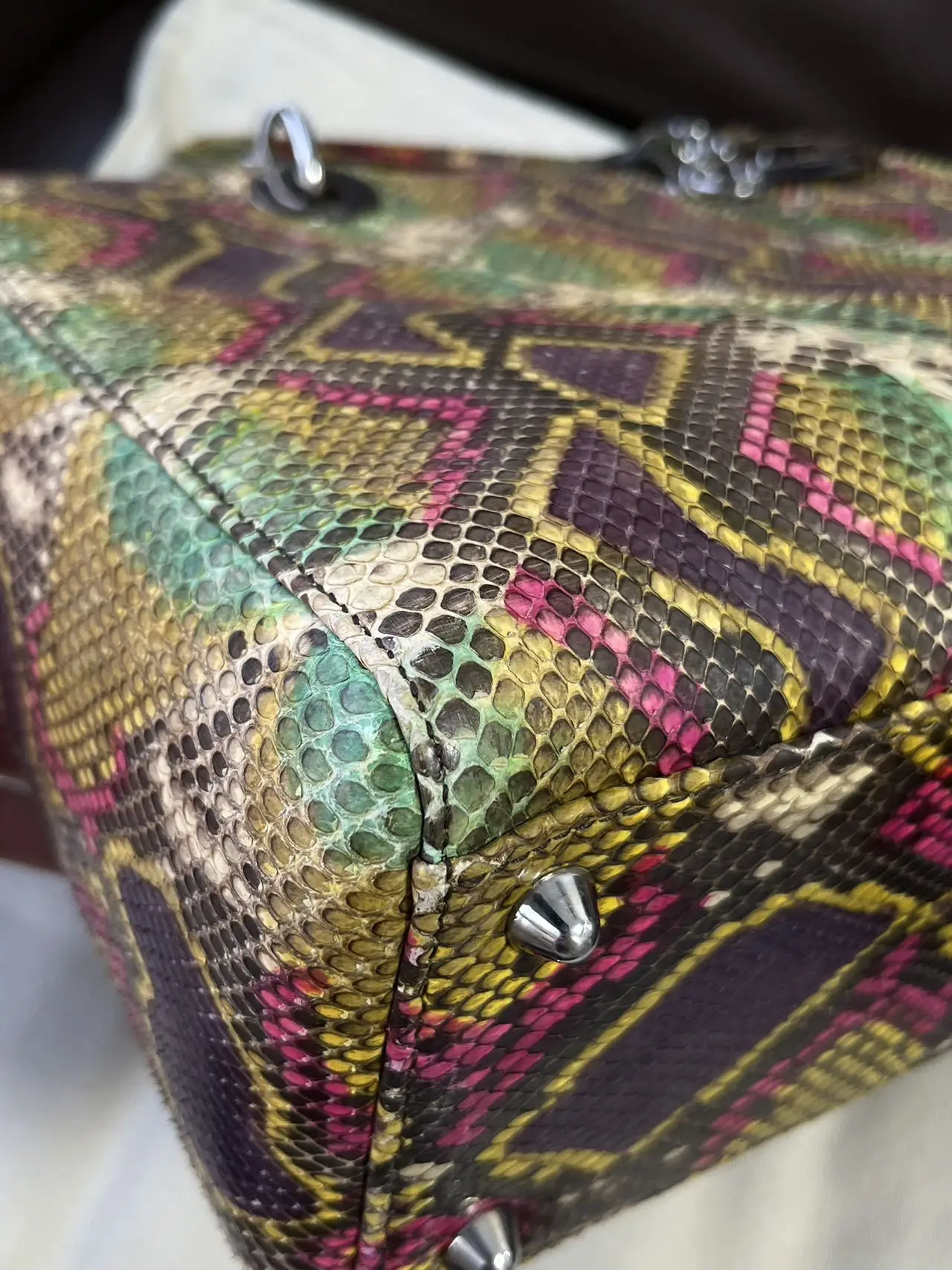 DIOR Large Lady Dior Lady Bag Multicolour Python Leather Bag Limited Version DIOR Large Lady Dior Lady Bag Multicolour Python Leather Bag Limited Version