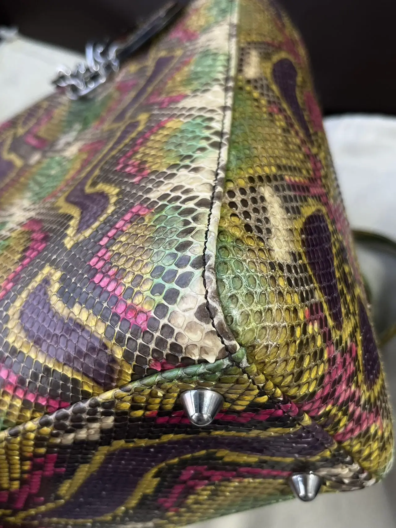 DIOR Large Lady Dior Lady Bag Multicolour Python Leather Bag Limited Version DIOR Large Lady Dior Lady Bag Multicolour Python Leather Bag Limited Version