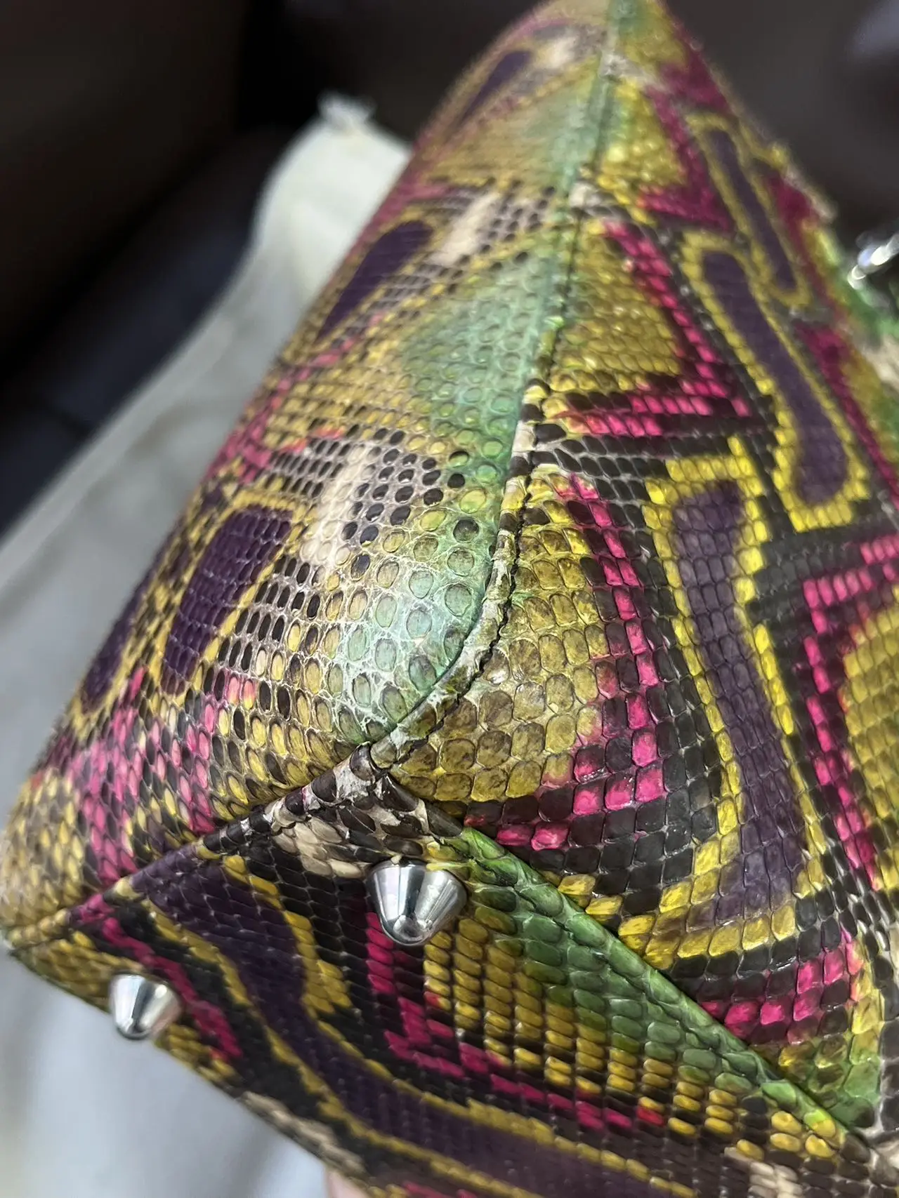 DIOR Large Lady Dior Lady Bag Multicolour Python Leather Bag Limited Version DIOR Large Lady Dior Lady Bag Multicolour Python Leather Bag Limited Version
