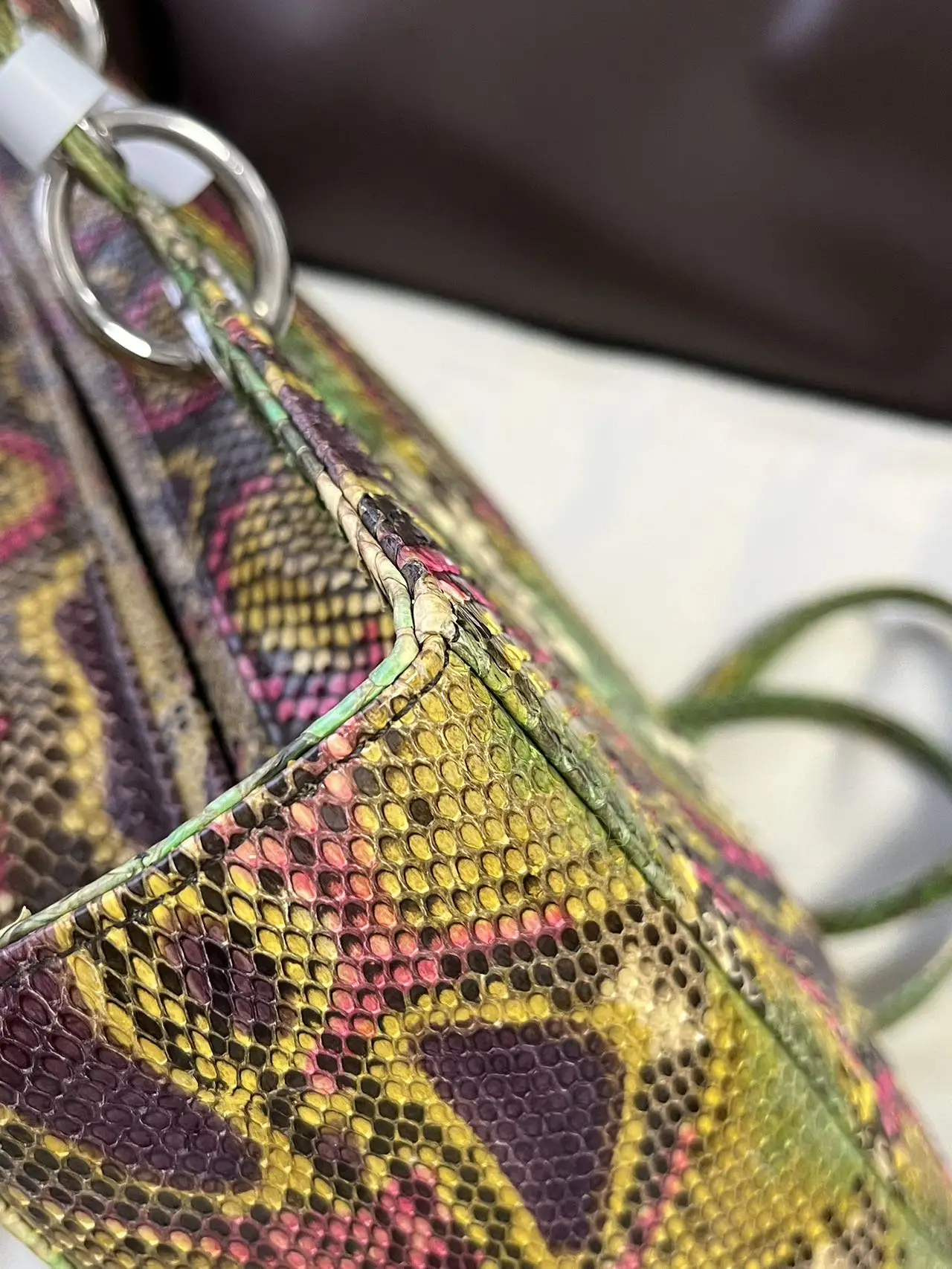 DIOR Large Lady Dior Lady Bag Multicolour Python Leather Bag Limited Version DIOR Large Lady Dior Lady Bag Multicolour Python Leather Bag Limited Version
