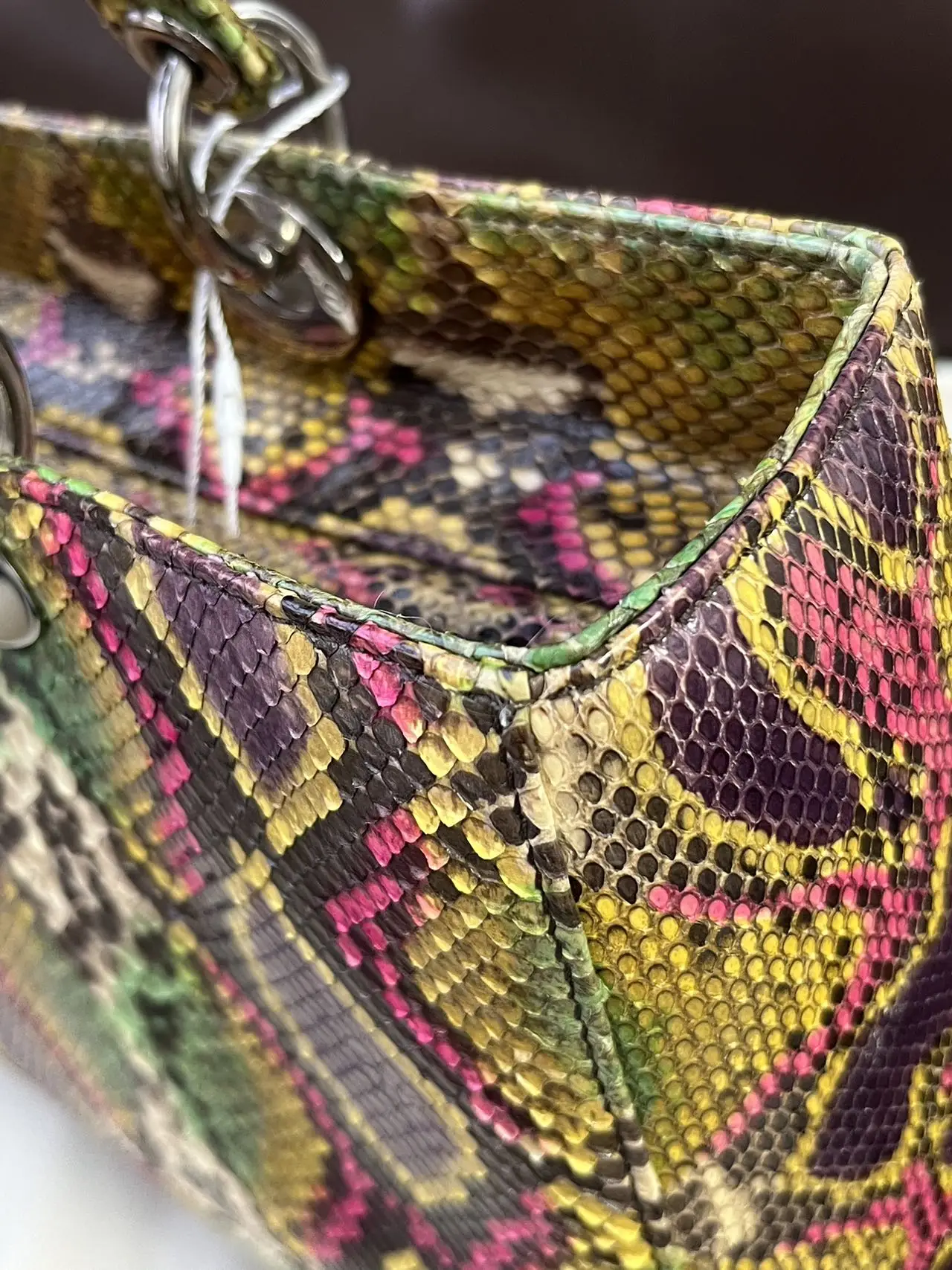 DIOR Large Lady Dior Lady Bag Multicolour Python Leather Bag Limited Version DIOR Large Lady Dior Lady Bag Multicolour Python Leather Bag Limited Version
