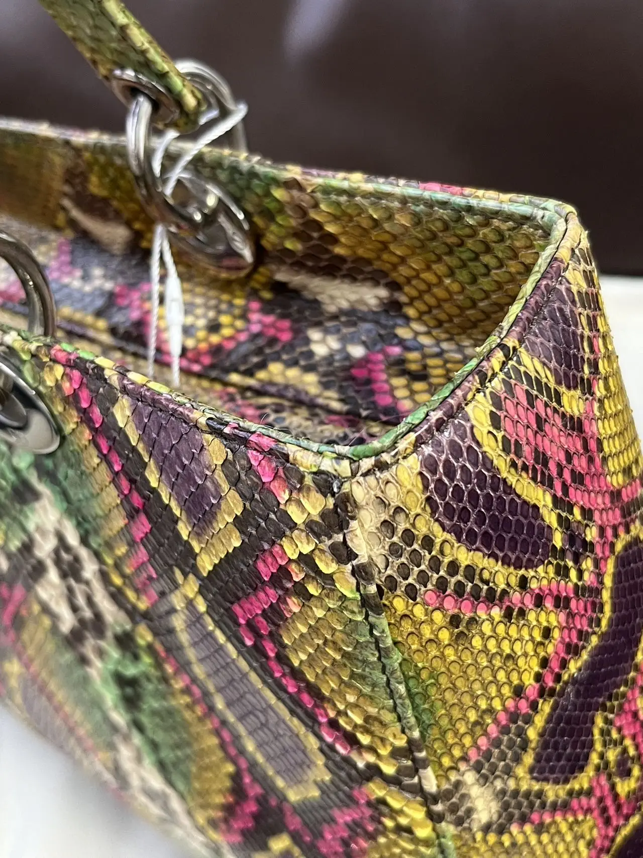 DIOR Large Lady Dior Lady Bag Multicolour Python Leather Bag Limited Version DIOR Large Lady Dior Lady Bag Multicolour Python Leather Bag Limited Version