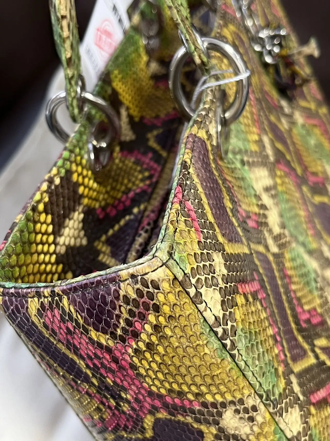 DIOR Large Lady Dior Lady Bag Multicolour Python Leather Bag Limited Version DIOR Large Lady Dior Lady Bag Multicolour Python Leather Bag Limited Version