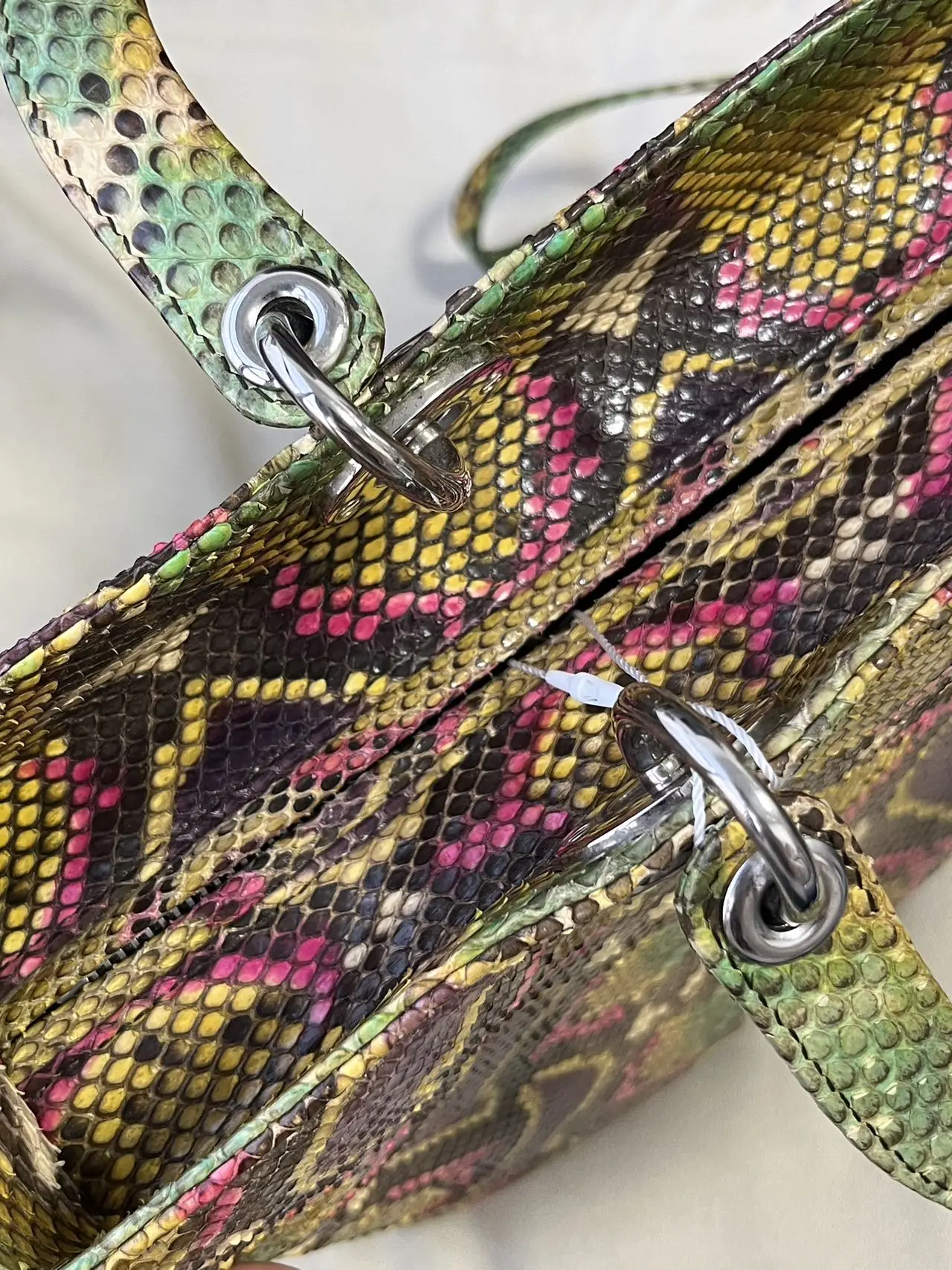 DIOR Large Lady Dior Lady Bag Multicolour Python Leather Bag Limited Version DIOR Large Lady Dior Lady Bag Multicolour Python Leather Bag Limited Version