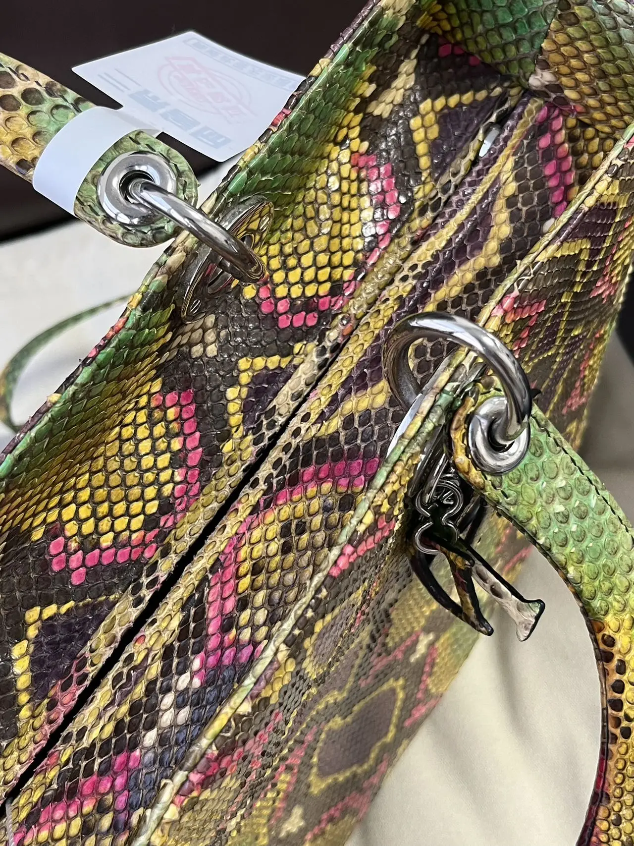 DIOR Large Lady Dior Lady Bag Multicolour Python Leather Bag Limited Version DIOR Large Lady Dior Lady Bag Multicolour Python Leather Bag Limited Version