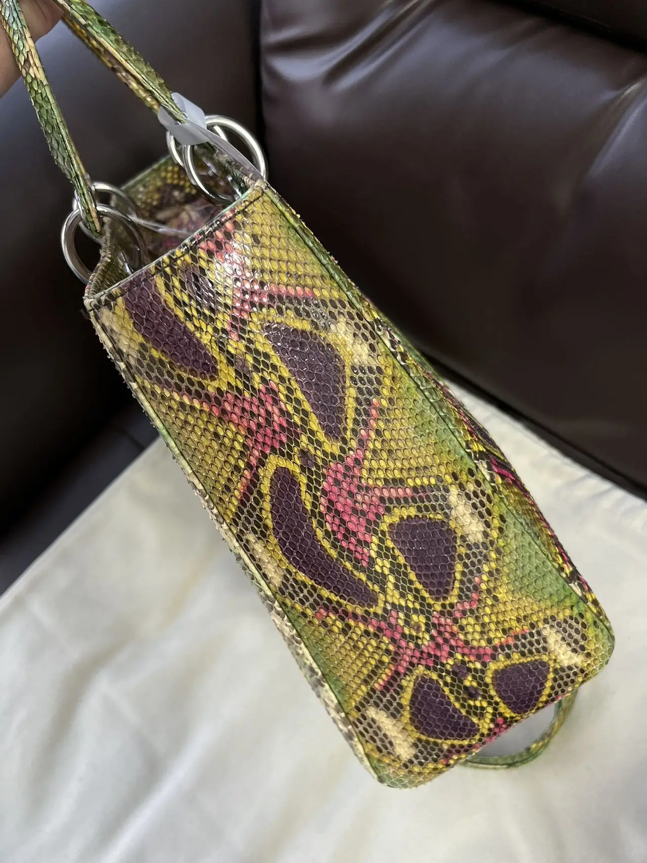 DIOR Large Lady Dior Lady Bag Multicolour Python Leather Bag Limited Version DIOR Large Lady Dior Lady Bag Multicolour Python Leather Bag Limited Version