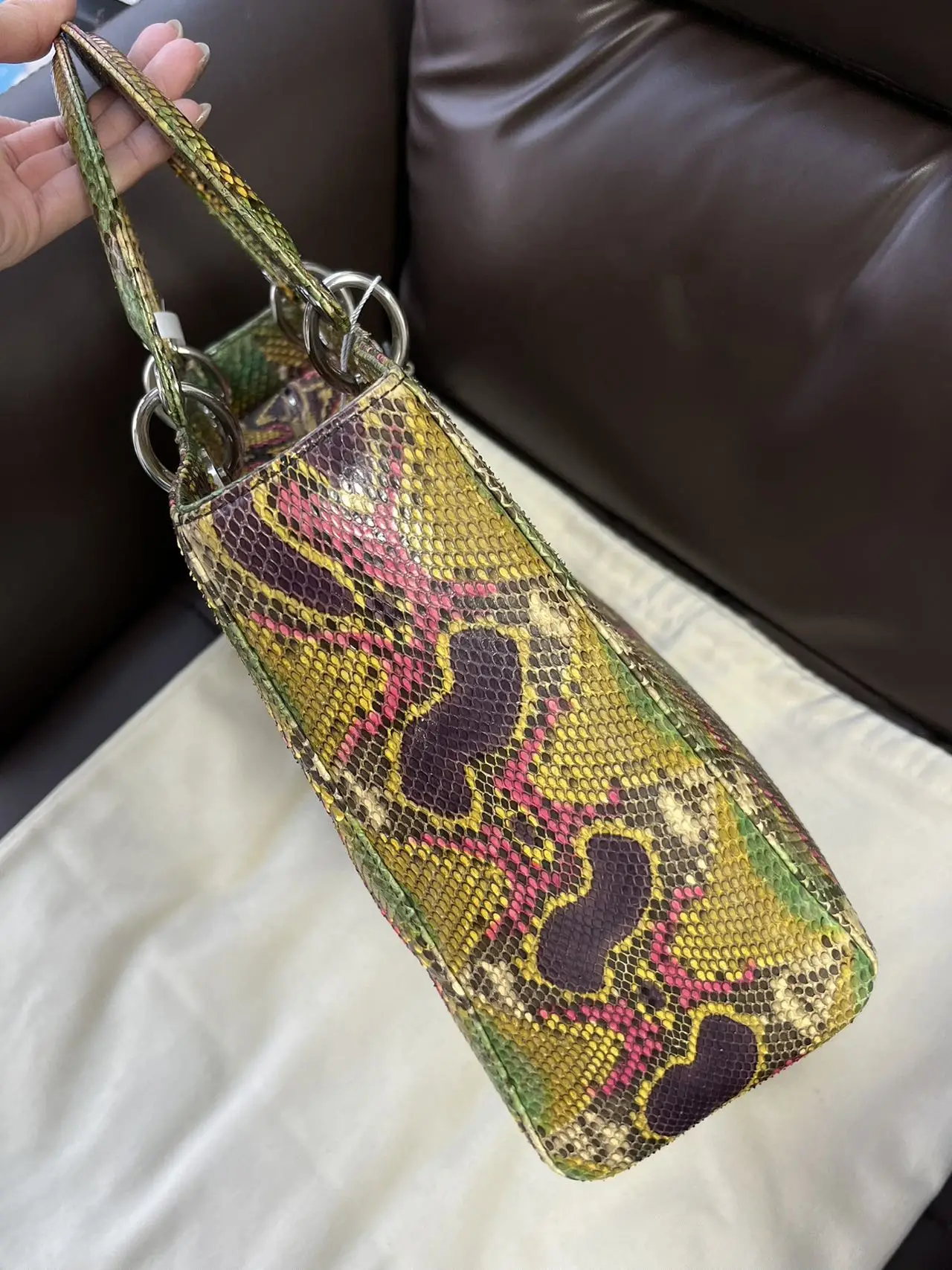 DIOR Large Lady Dior Lady Bag Multicolour Python Leather Bag Limited Version DIOR Large Lady Dior Lady Bag Multicolour Python Leather Bag Limited Version