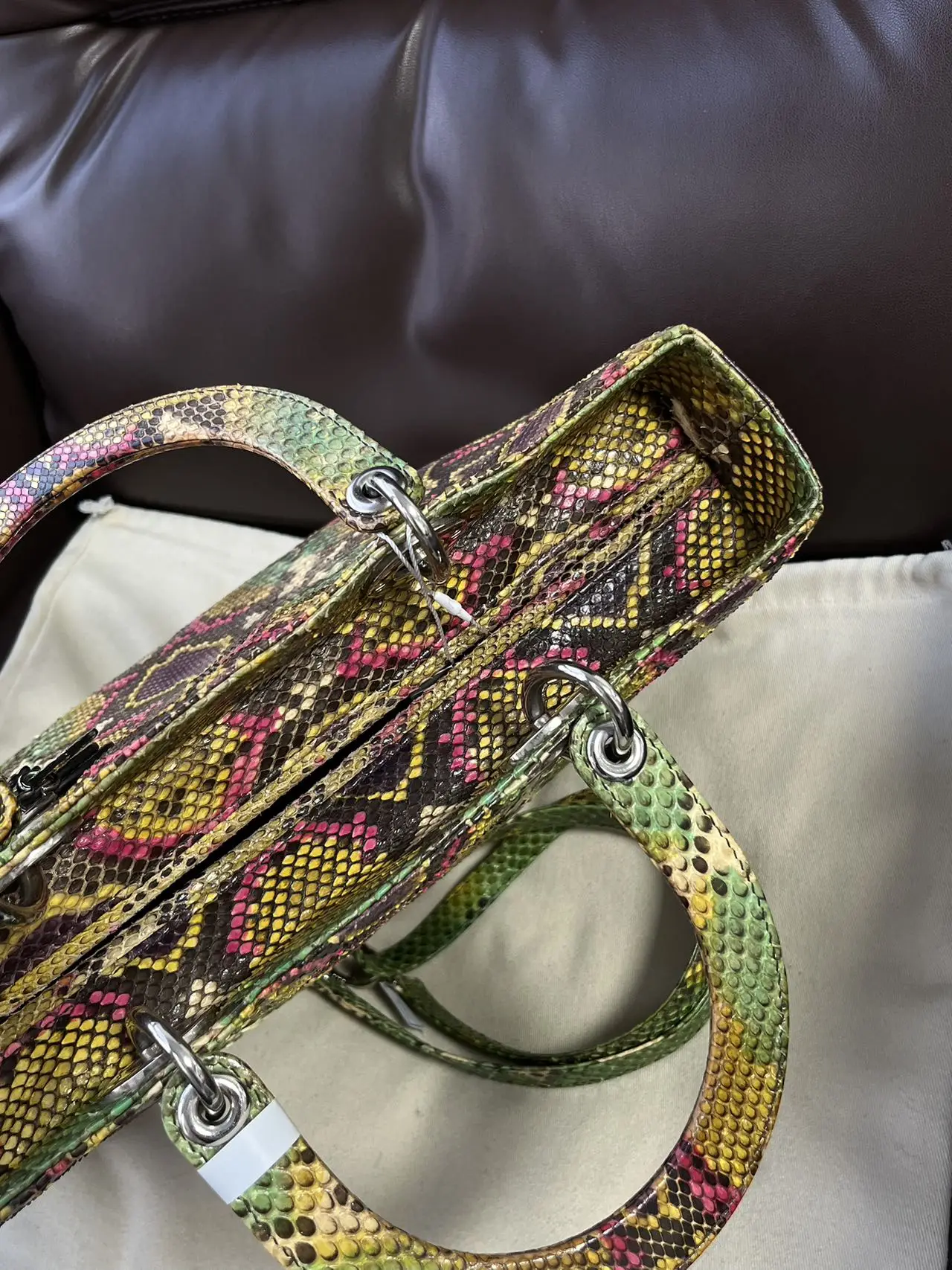 DIOR Large Lady Dior Lady Bag Multicolour Python Leather Bag Limited Version DIOR Large Lady Dior Lady Bag Multicolour Python Leather Bag Limited Version