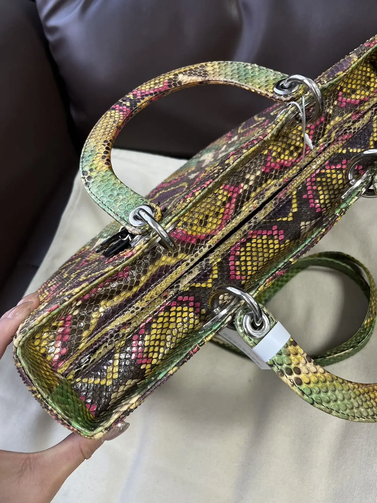DIOR Large Lady Dior Lady Bag Multicolour Python Leather Bag Limited Version DIOR Large Lady Dior Lady Bag Multicolour Python Leather Bag Limited Version