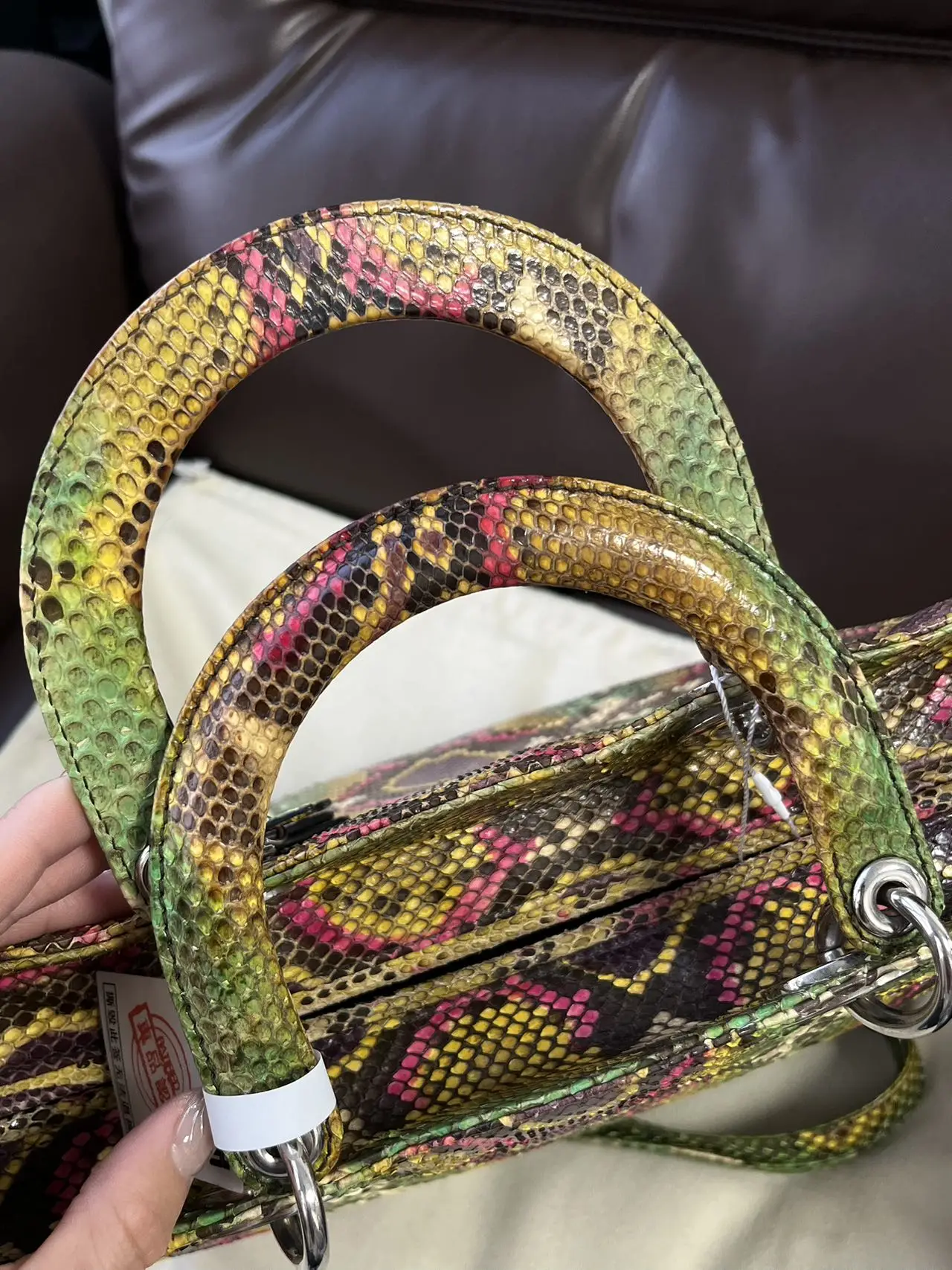 DIOR Large Lady Dior Lady Bag Multicolour Python Leather Bag Limited Version DIOR Large Lady Dior Lady Bag Multicolour Python Leather Bag Limited Version