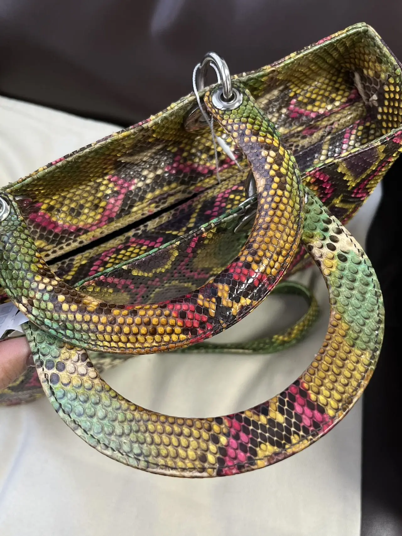 DIOR Large Lady Dior Lady Bag Multicolour Python Leather Bag Limited Version DIOR Large Lady Dior Lady Bag Multicolour Python Leather Bag Limited Version