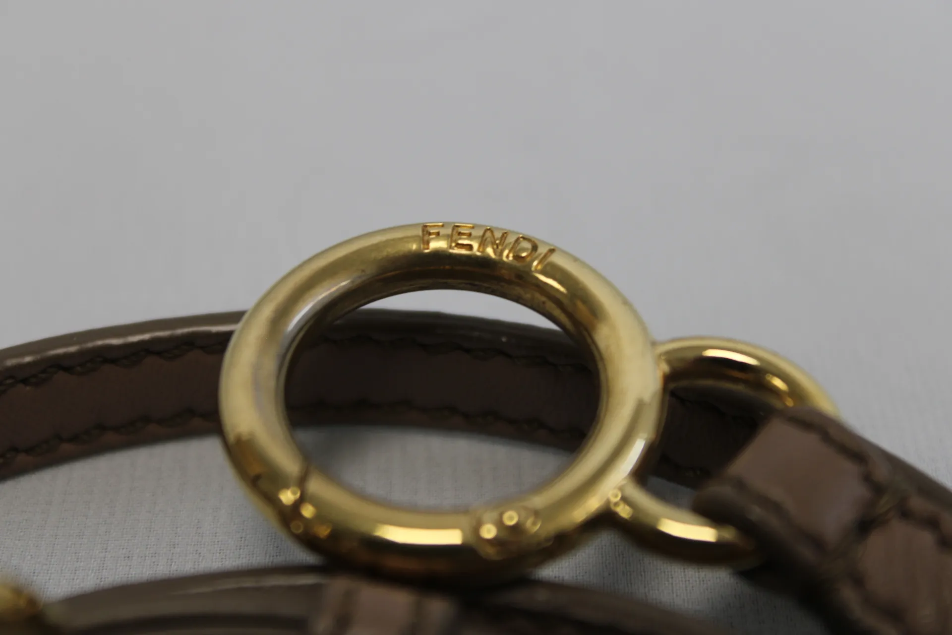 FENDI Peekaboo Mini Sand-Coloured Leather Bag FENDI Peekaboo Mini Sand-Coloured Leather Bag