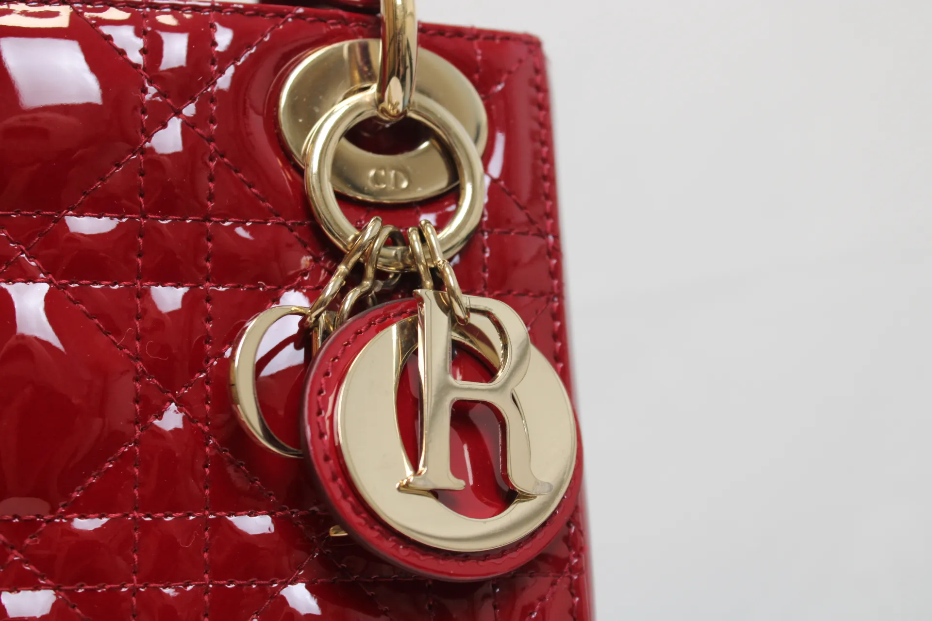 DIOR Mini Lady Dior Lady Mini Bag Cherry Red Patent Leather DIOR Mini Lady Dior Lady Mini Bag Cherry Red Patent Leather