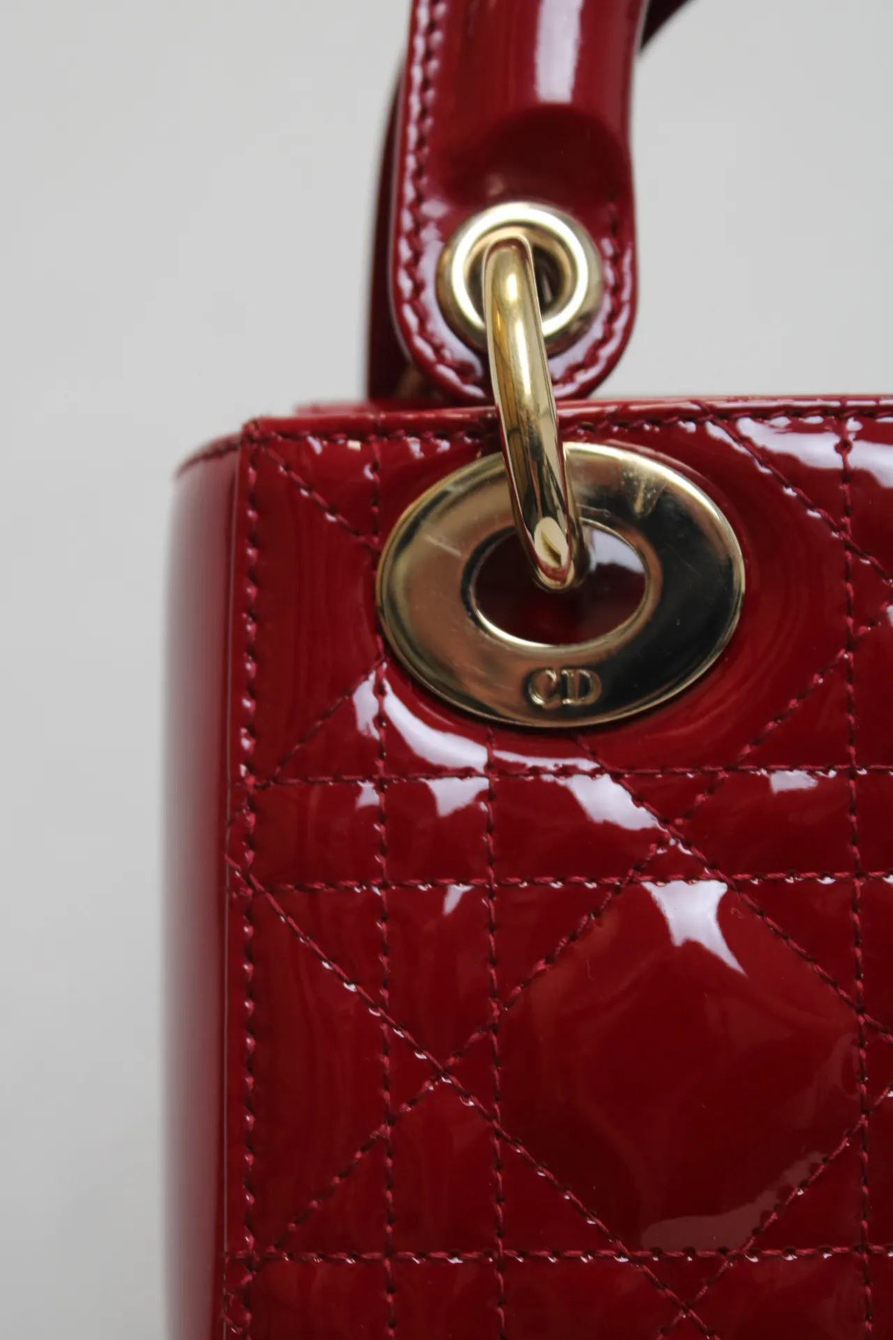 DIOR Mini Lady Dior Lady Mini Bag Cherry Red Patent Leather DIOR Mini Lady Dior Lady Mini Bag Cherry Red Patent Leather