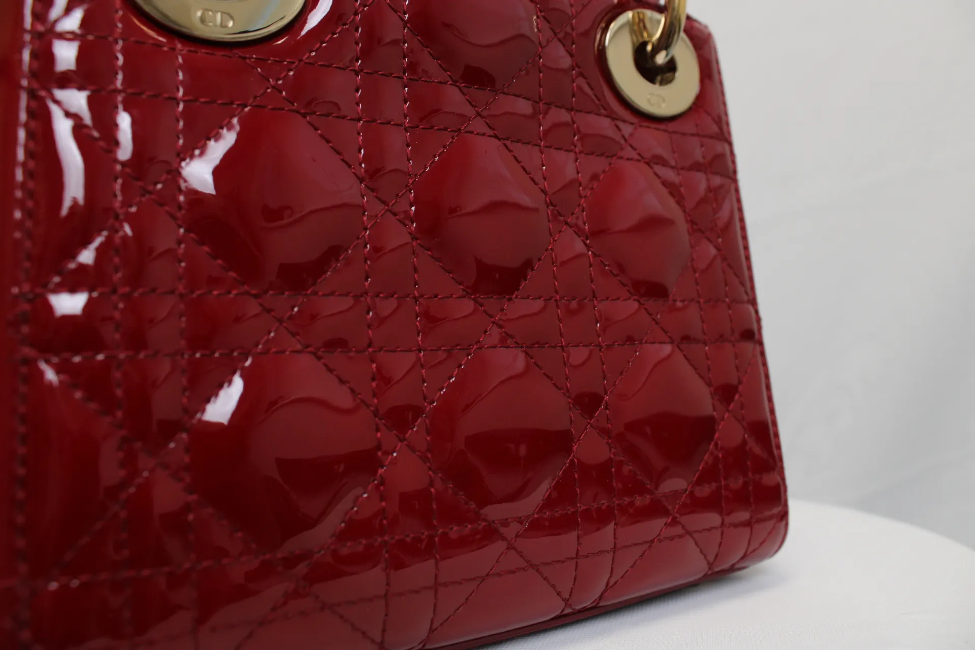 DIOR Mini Lady Dior Lady Mini Bag Cherry Red Patent Leather DIOR Mini Lady Dior Lady Mini Bag Cherry Red Patent Leather