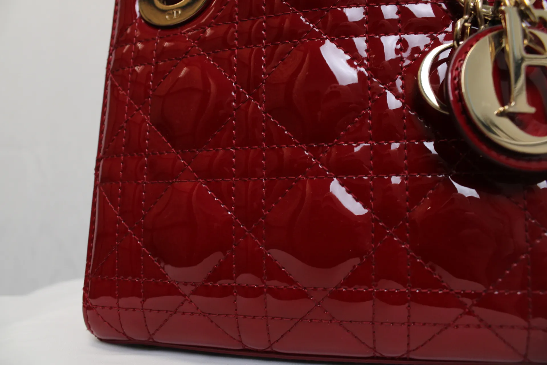 DIOR Mini Lady Dior Lady Mini Bag Cherry Red Patent Leather DIOR Mini Lady Dior Lady Mini Bag Cherry Red Patent Leather