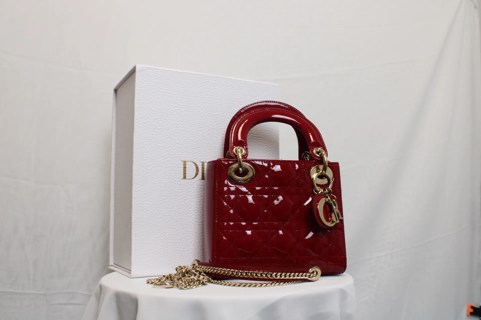 DIOR Mini Lady Dior Lady Mini Bag Cherry Red Patent Leather DIOR Mini Lady Dior Lady Mini Bag Cherry Red Patent Leather