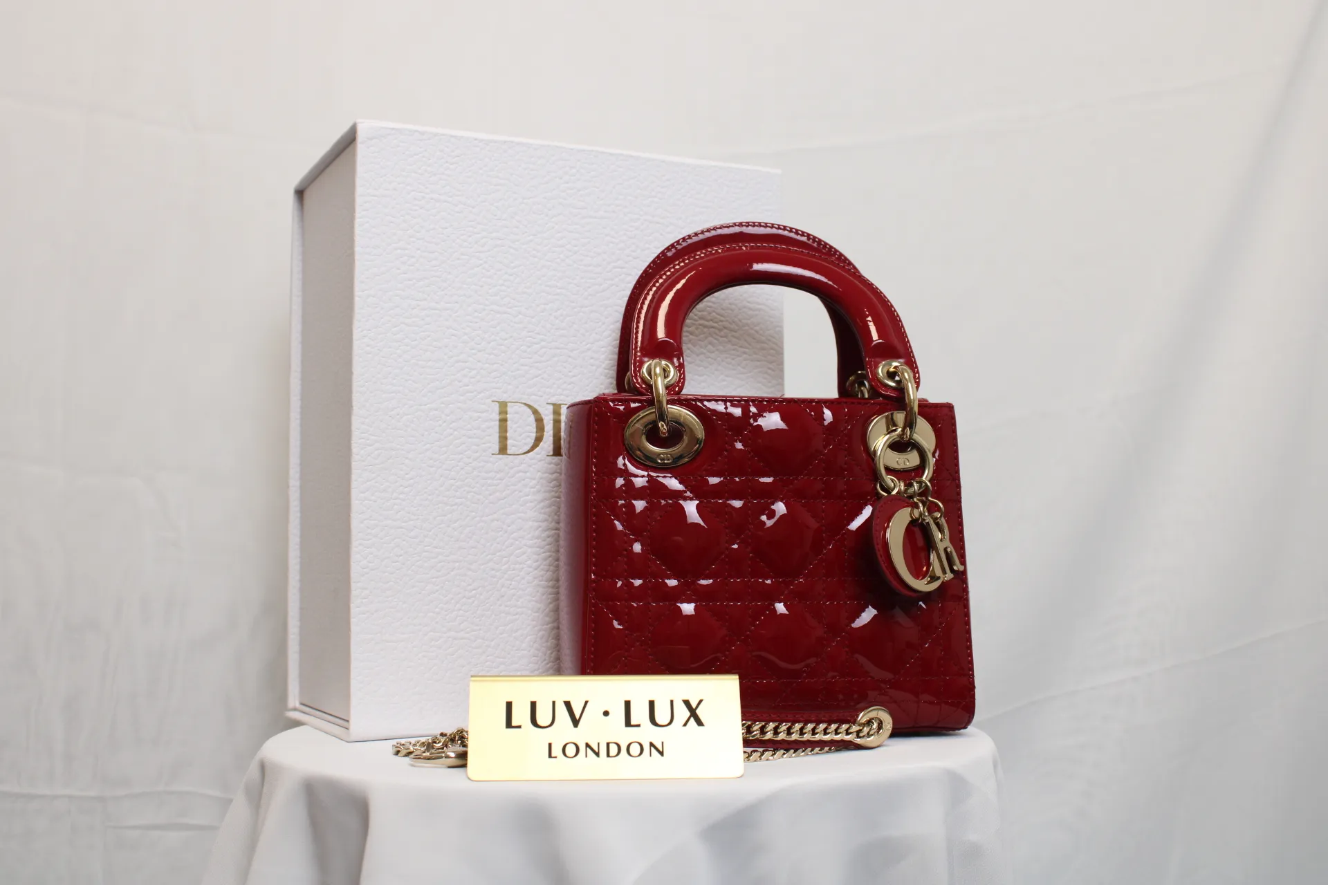 DIOR Mini Lady Dior Lady Mini Bag Cherry Red Patent Leather DIOR Mini Lady Dior Lady Mini Bag Cherry Red Patent Leather