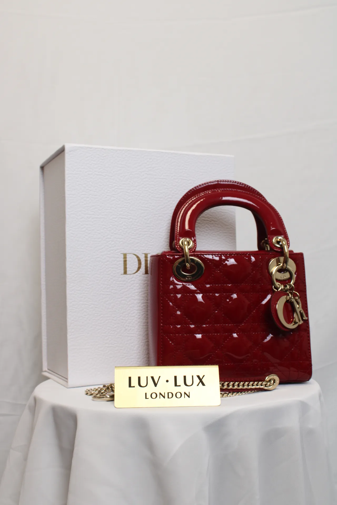 DIOR Mini Lady Dior Lady Mini Bag Cherry Red Patent Leather DIOR Mini Lady Dior Lady Mini Bag Cherry Red Patent Leather