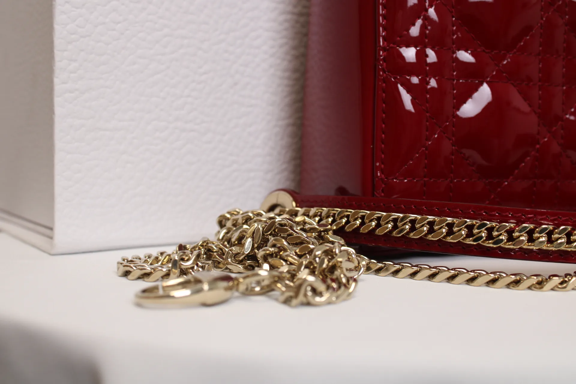 DIOR Mini Lady Dior Lady Mini Bag Cherry Red Patent Leather DIOR Mini Lady Dior Lady Mini Bag Cherry Red Patent Leather