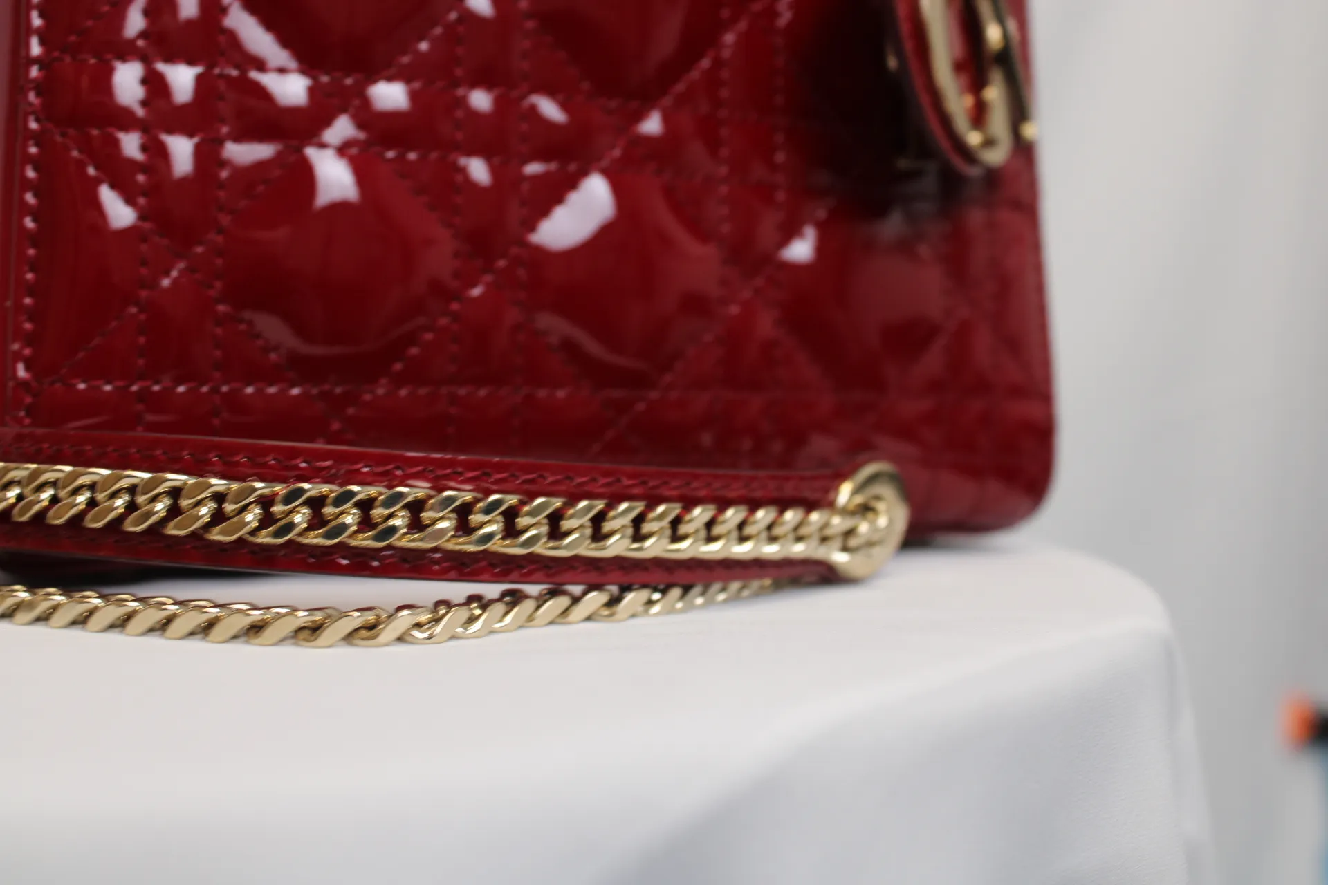 DIOR Mini Lady Dior Lady Mini Bag Cherry Red Patent Leather DIOR Mini Lady Dior Lady Mini Bag Cherry Red Patent Leather