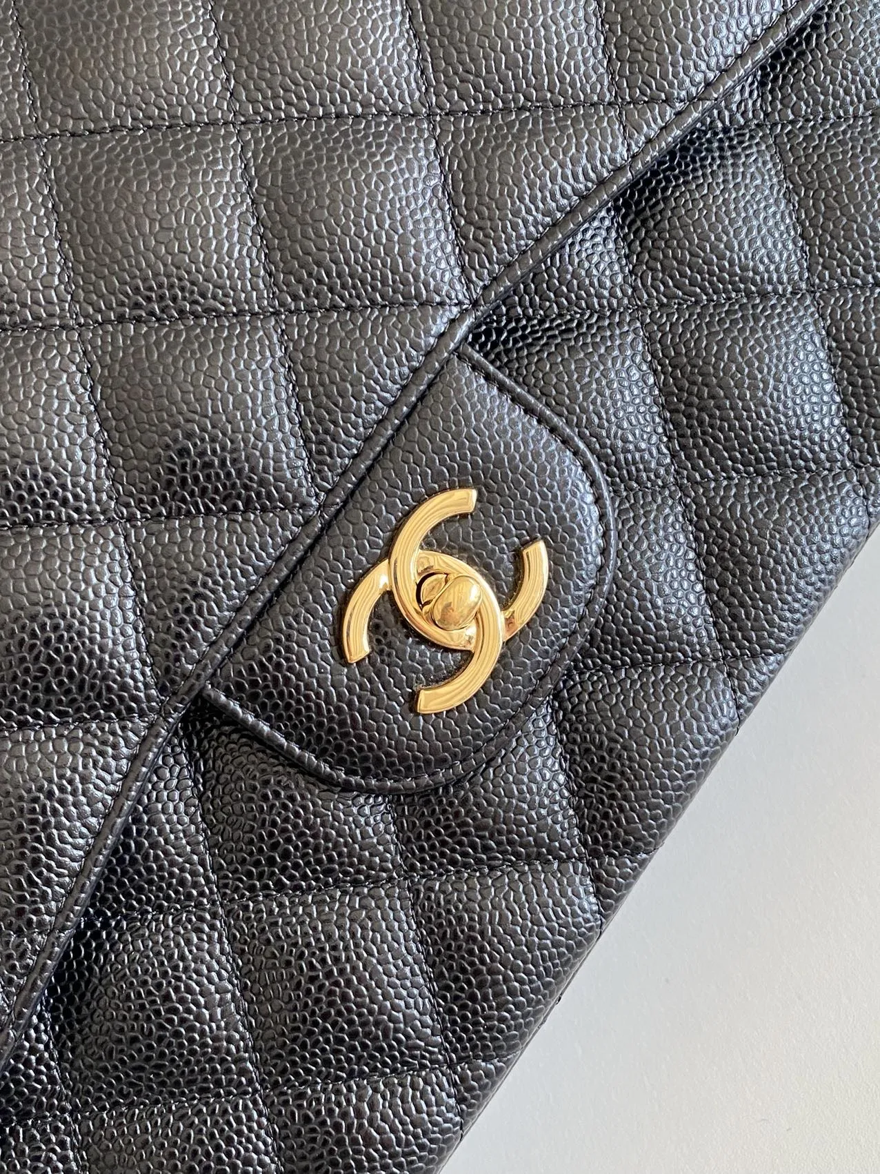 CHANEL Black Jumbo Classic Flap Bag CHANEL Black Jumbo Classic Flap Bag