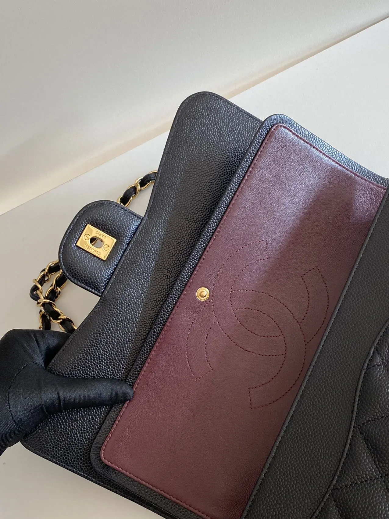 CHANEL Black Jumbo Classic Flap Bag CHANEL Black Jumbo Classic Flap Bag