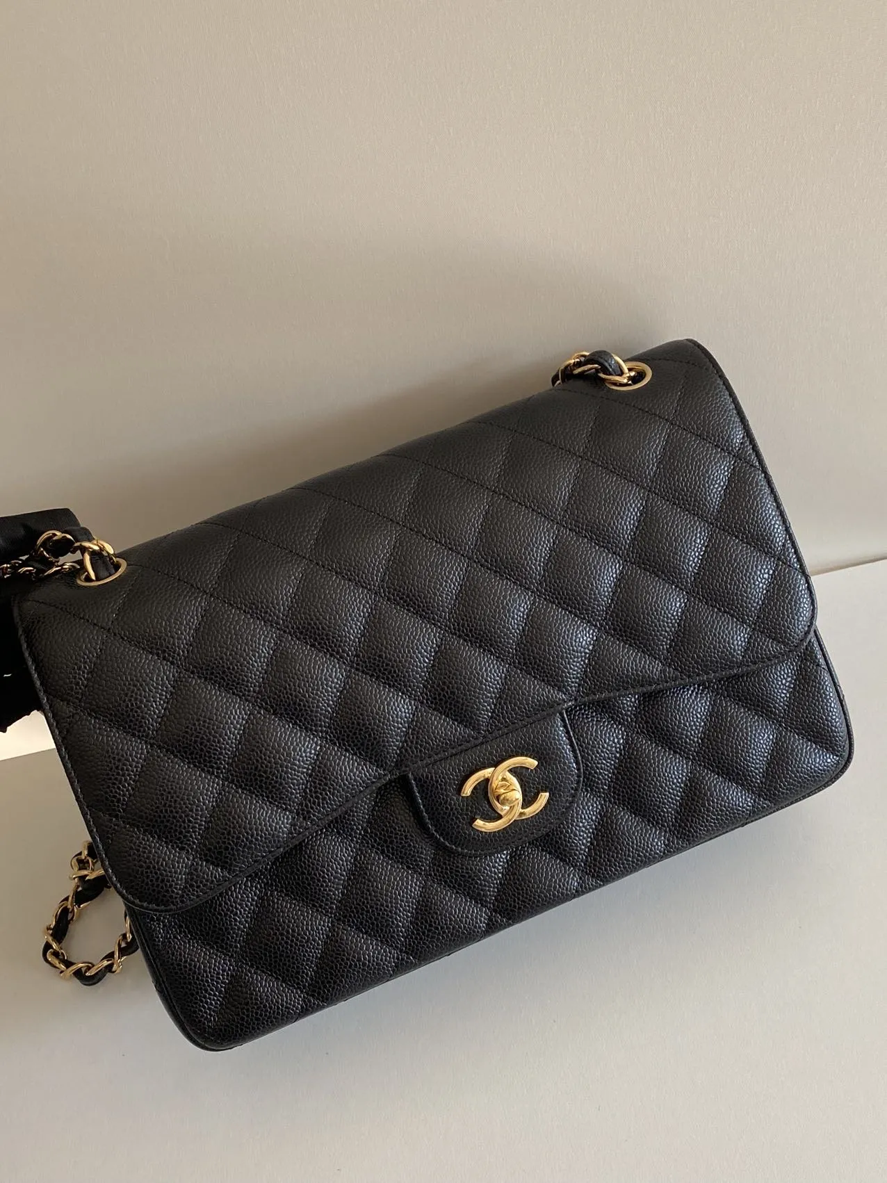CHANEL Black Jumbo Classic Flap Bag CHANEL Black Jumbo Classic Flap Bag