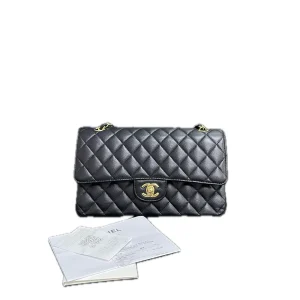 CHANEL Classic Flap Bag Black Medium Caviar Leather
