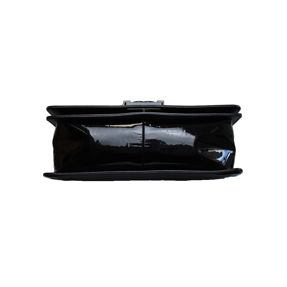 CHANEL Black Patent Leather Boy Bag CHANEL Black Patent Leather Boy Bag