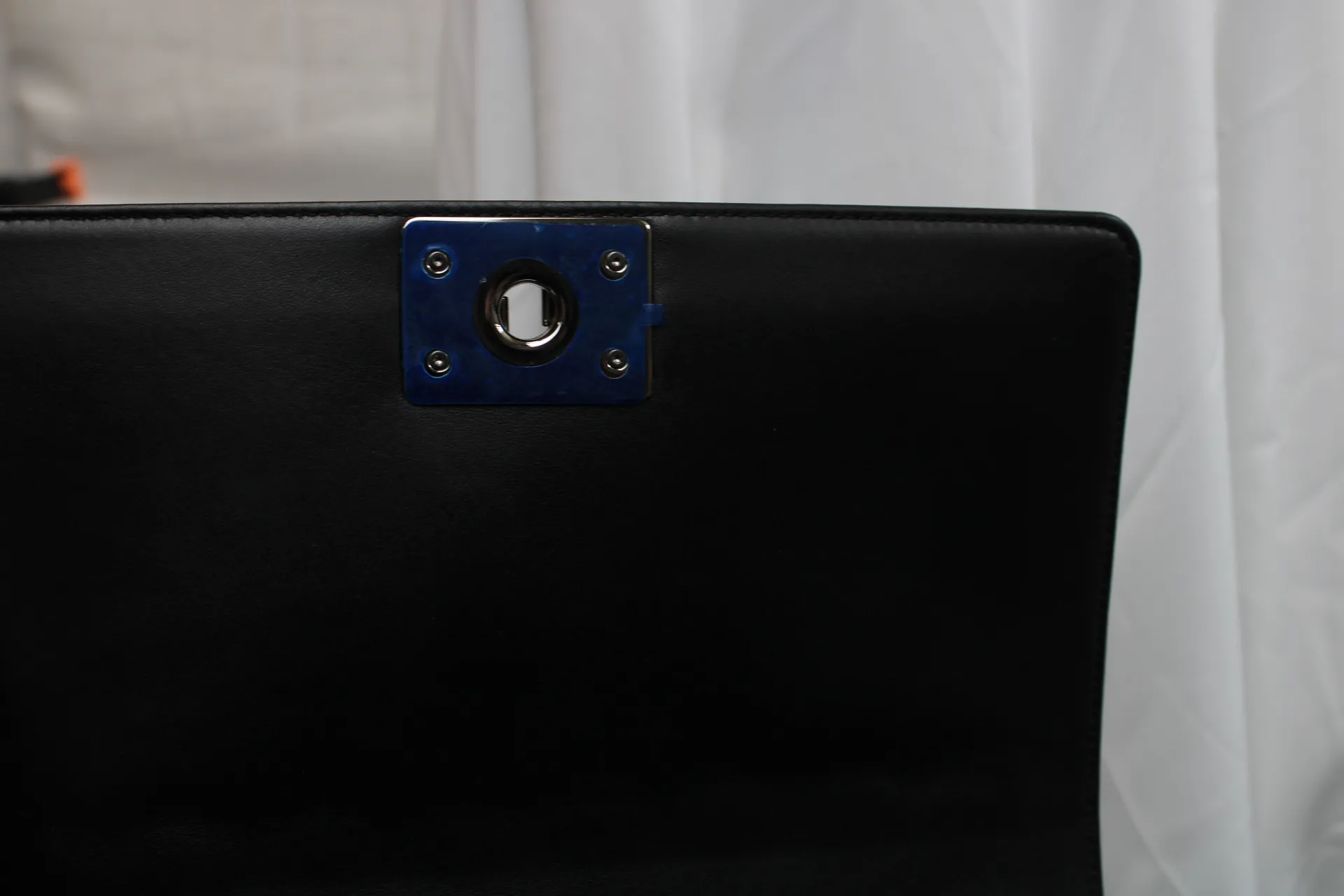 CHANEL Black / Brown Patent Medium Boy Bag CHANEL Black / Brown Patent Medium Boy Bag