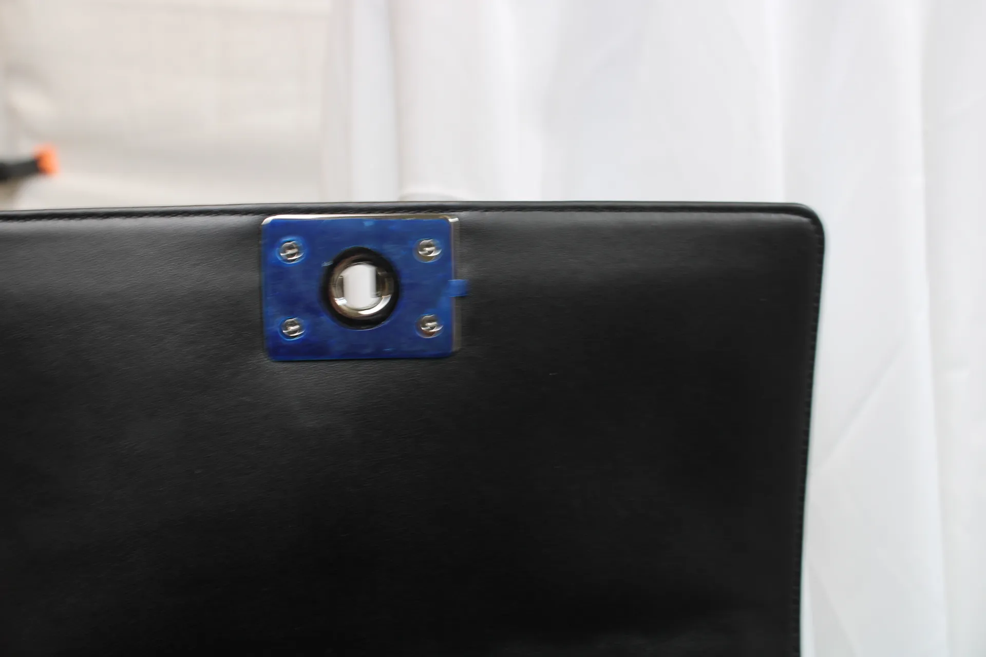 CHANEL Black / Brown Patent Medium Boy Bag CHANEL Black / Brown Patent Medium Boy Bag