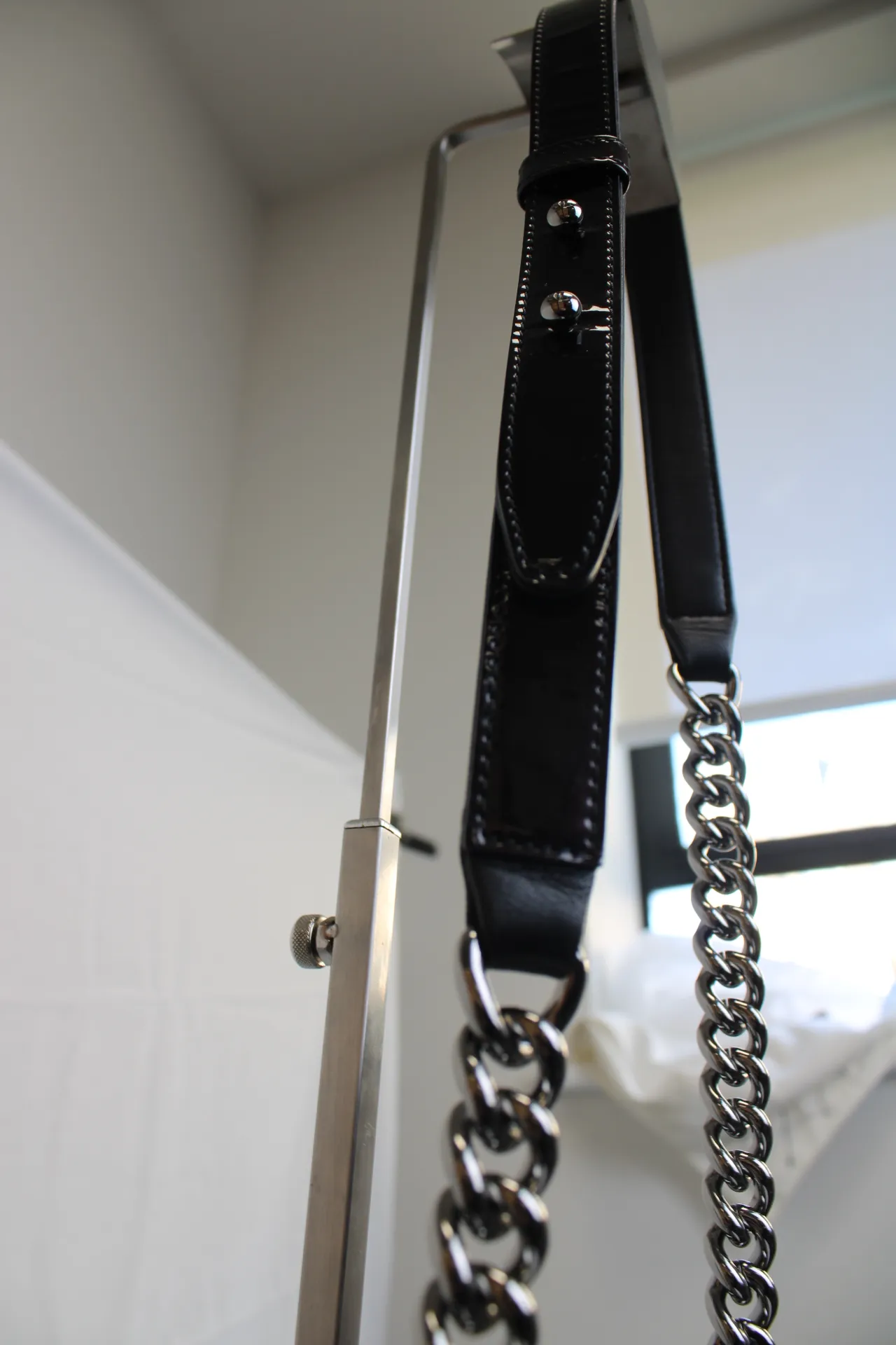 CHANEL Black / Brown Patent Medium Boy Bag CHANEL Black / Brown Patent Medium Boy Bag