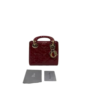 DIOR Mini Lady Dior Lady Mini Bag Cherry Red Patent Leather