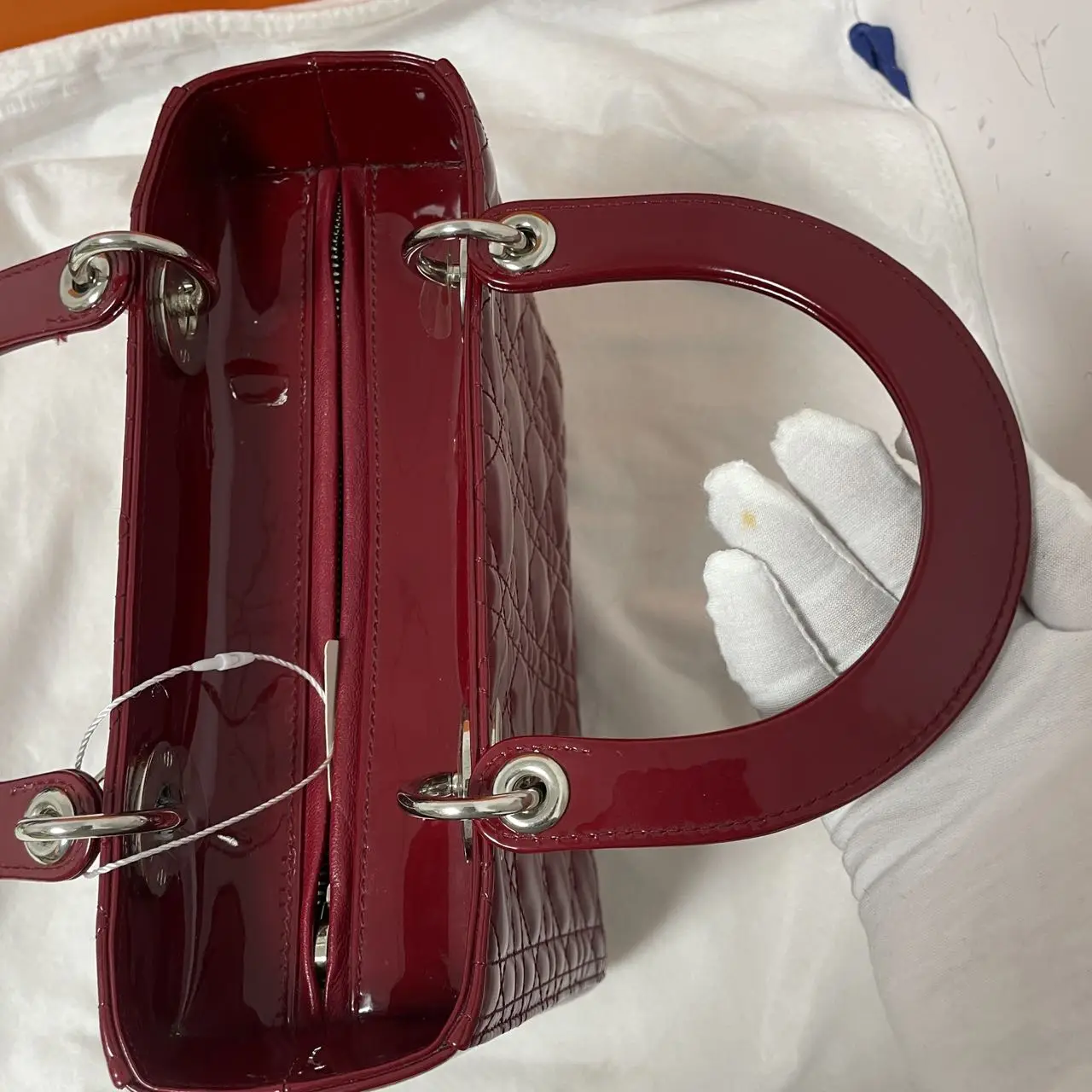 DIOR Medium Lady Dior Bag Cherry Red Patent Cannage Calfskin DIOR Medium Lady Dior Bag Cherry Red Patent Cannage Calfskin