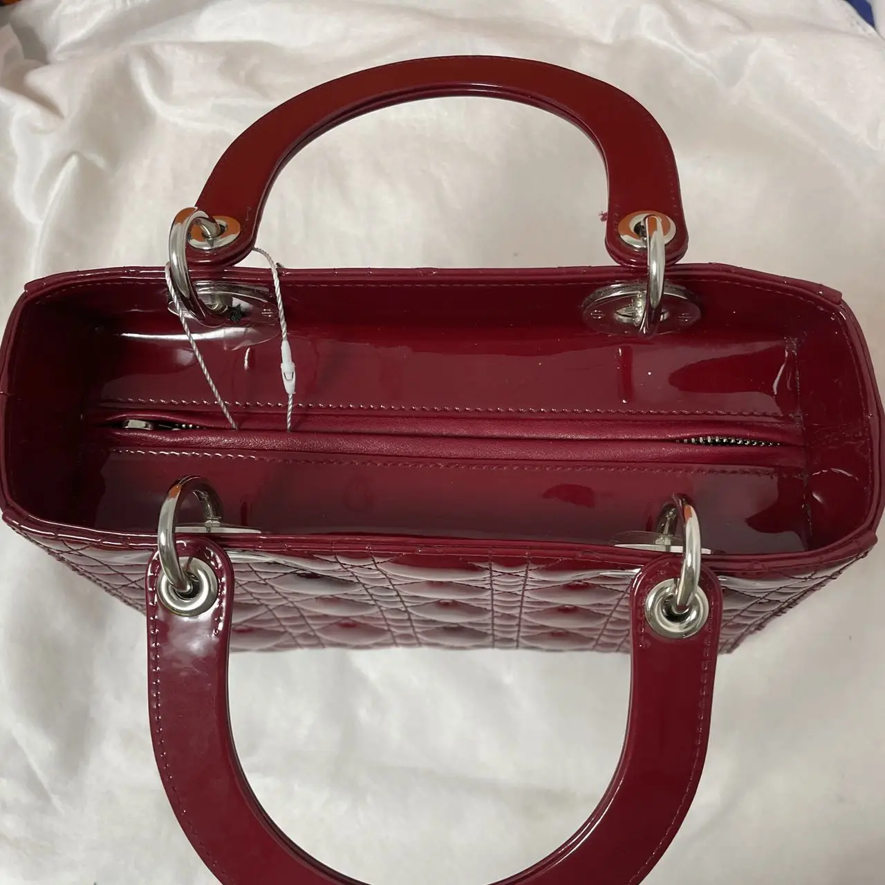 DIOR Medium Lady Dior Bag Cherry Red Patent Cannage Calfskin DIOR Medium Lady Dior Bag Cherry Red Patent Cannage Calfskin