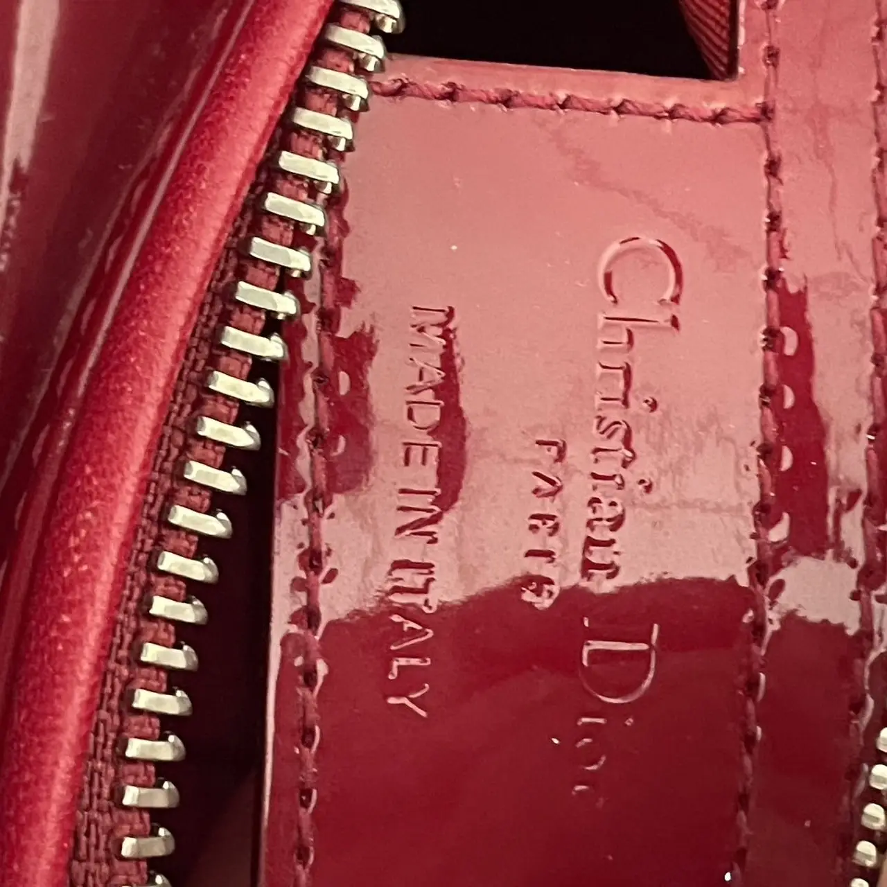 DIOR Medium Lady Dior Bag Cherry Red Patent Cannage Calfskin DIOR Medium Lady Dior Bag Cherry Red Patent Cannage Calfskin