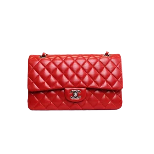CHANEL 11.22 Classic Flap Handbag Medium Red Lambskin