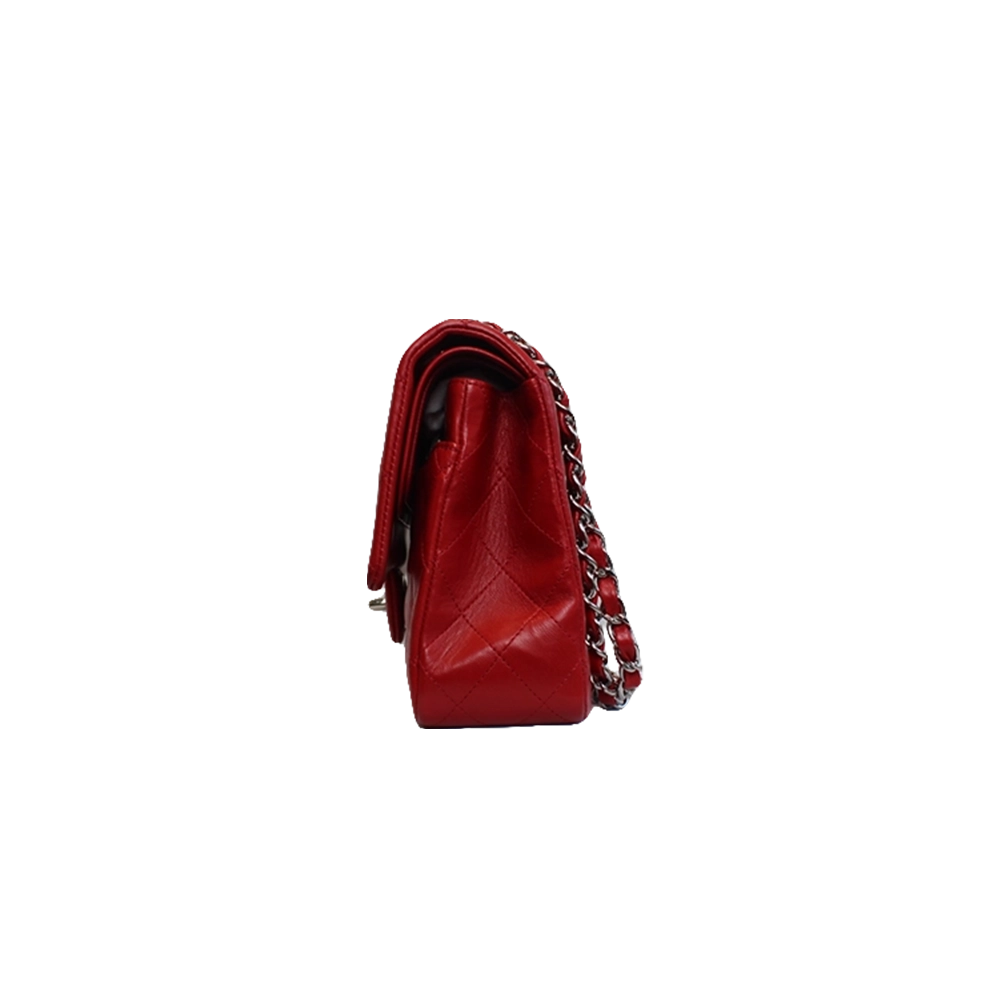 CHANEL 11.22 Classic Flap Handbag Medium Red Lambskin CHANEL 11.22 Classic Flap Handbag Medium Red Lambskin