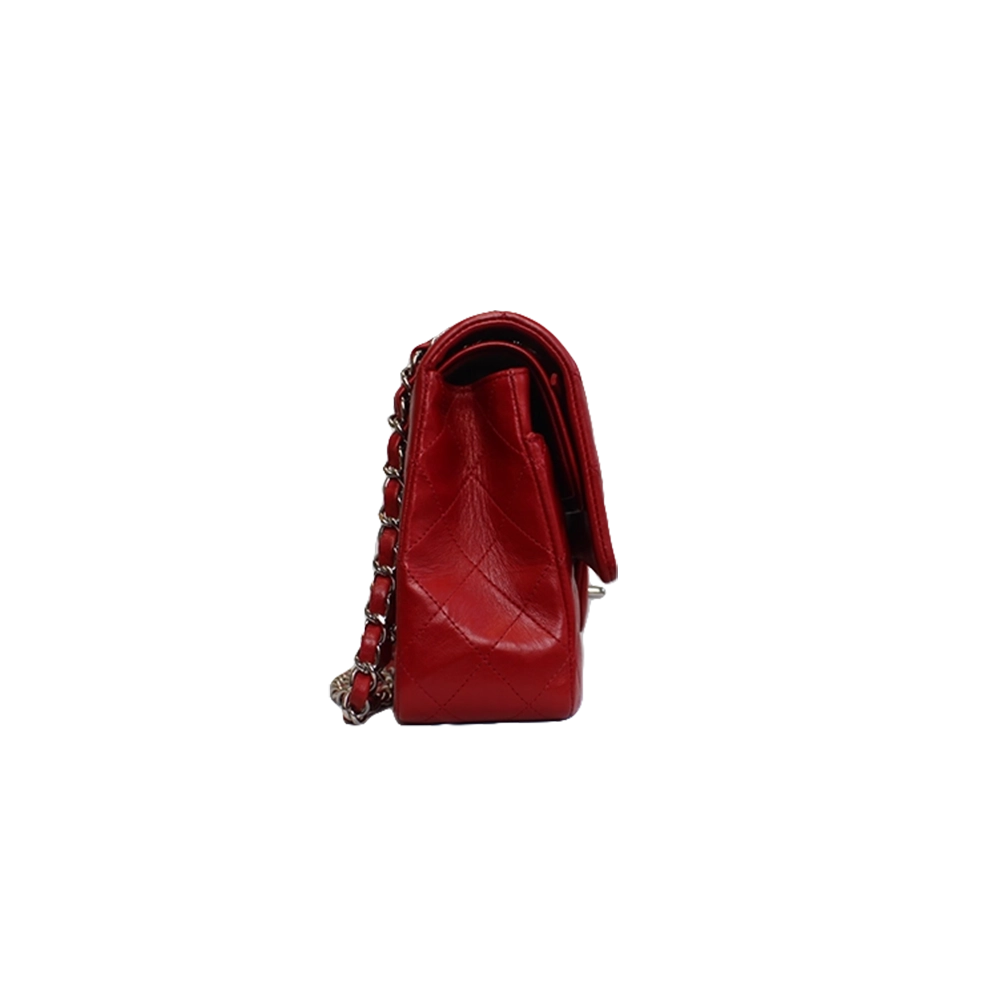 CHANEL 11.22 Classic Flap Handbag Medium Red Lambskin CHANEL 11.22 Classic Flap Handbag Medium Red Lambskin