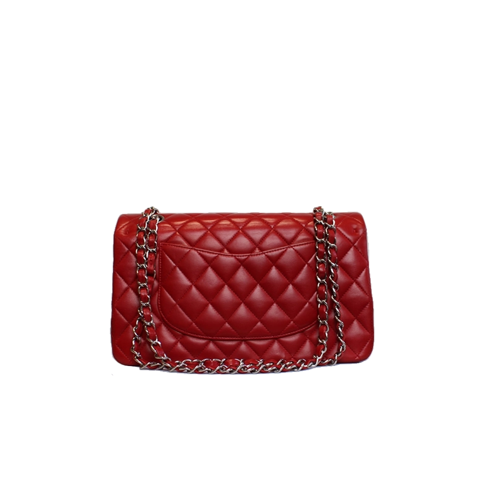CHANEL 11.22 Classic Flap Handbag Medium Red Lambskin CHANEL 11.22 Classic Flap Handbag Medium Red Lambskin