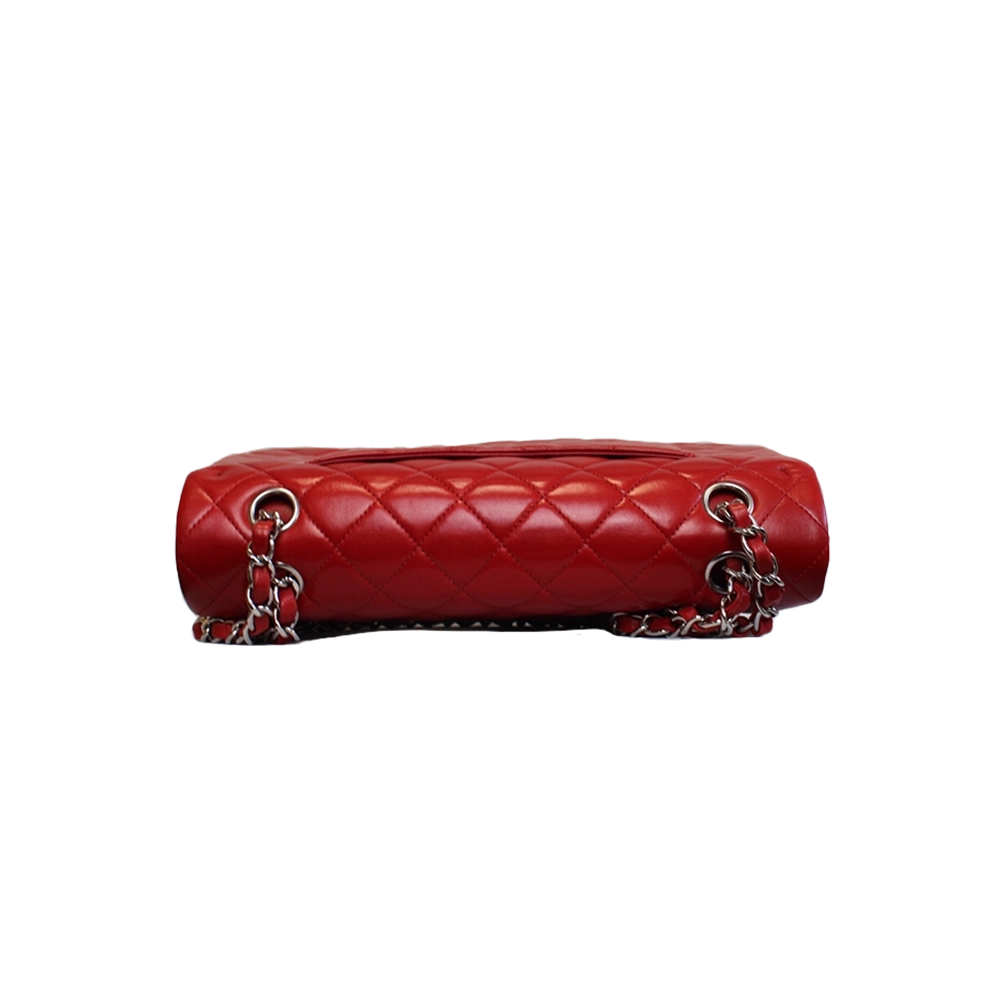 CHANEL 11.22 Classic Flap Handbag Medium Red Lambskin CHANEL 11.22 Classic Flap Handbag Medium Red Lambskin