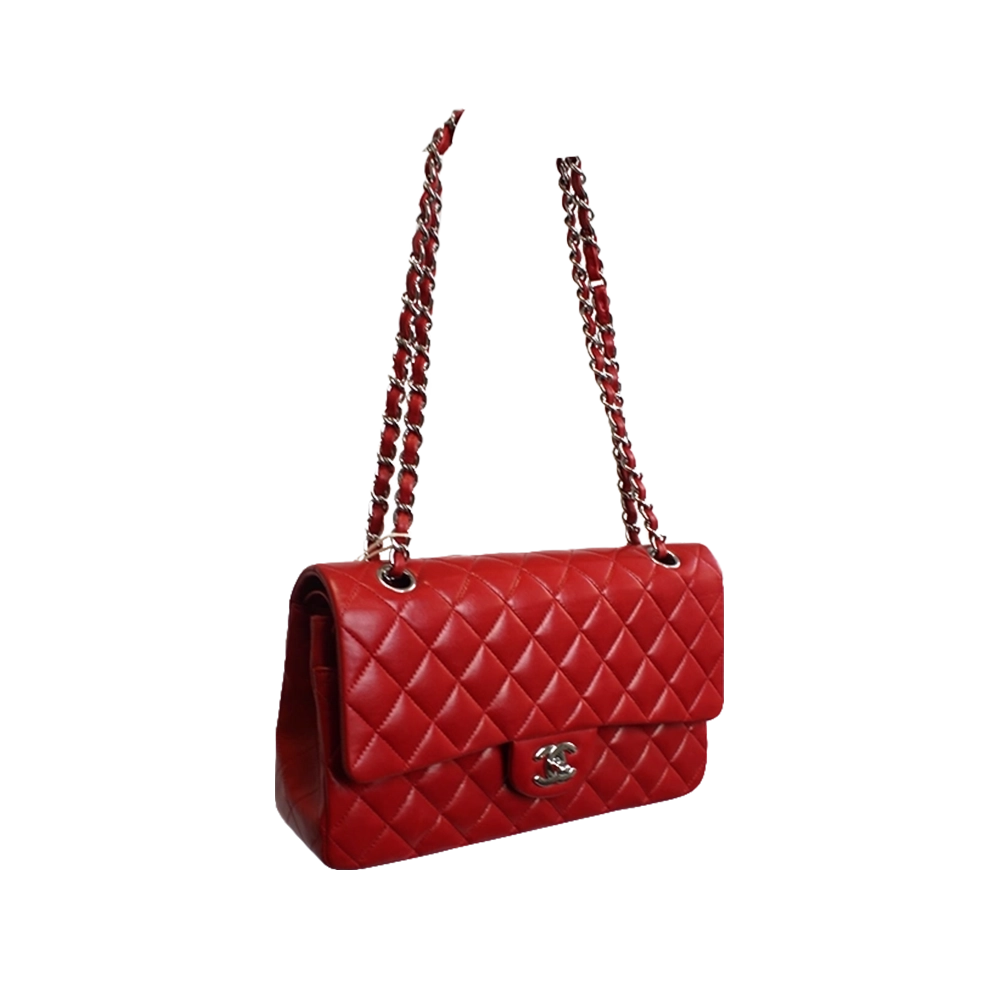 CHANEL 11.22 Classic Flap Handbag Medium Red Lambskin CHANEL 11.22 Classic Flap Handbag Medium Red Lambskin