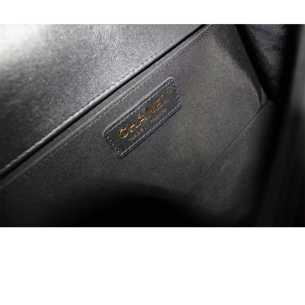 CHANEL Medium Black Lambskin Boy Bag Gold Hardware CHANEL Medium Black Lambskin Boy Bag Gold Hardware