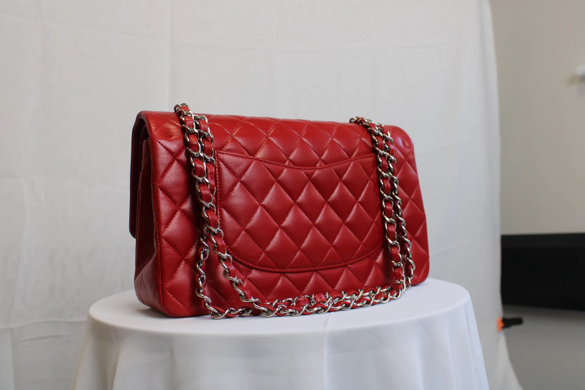 CHANEL 11.22 Classic Flap Handbag Medium Red Lambskin CHANEL 11.22 Classic Flap Handbag Medium Red Lambskin