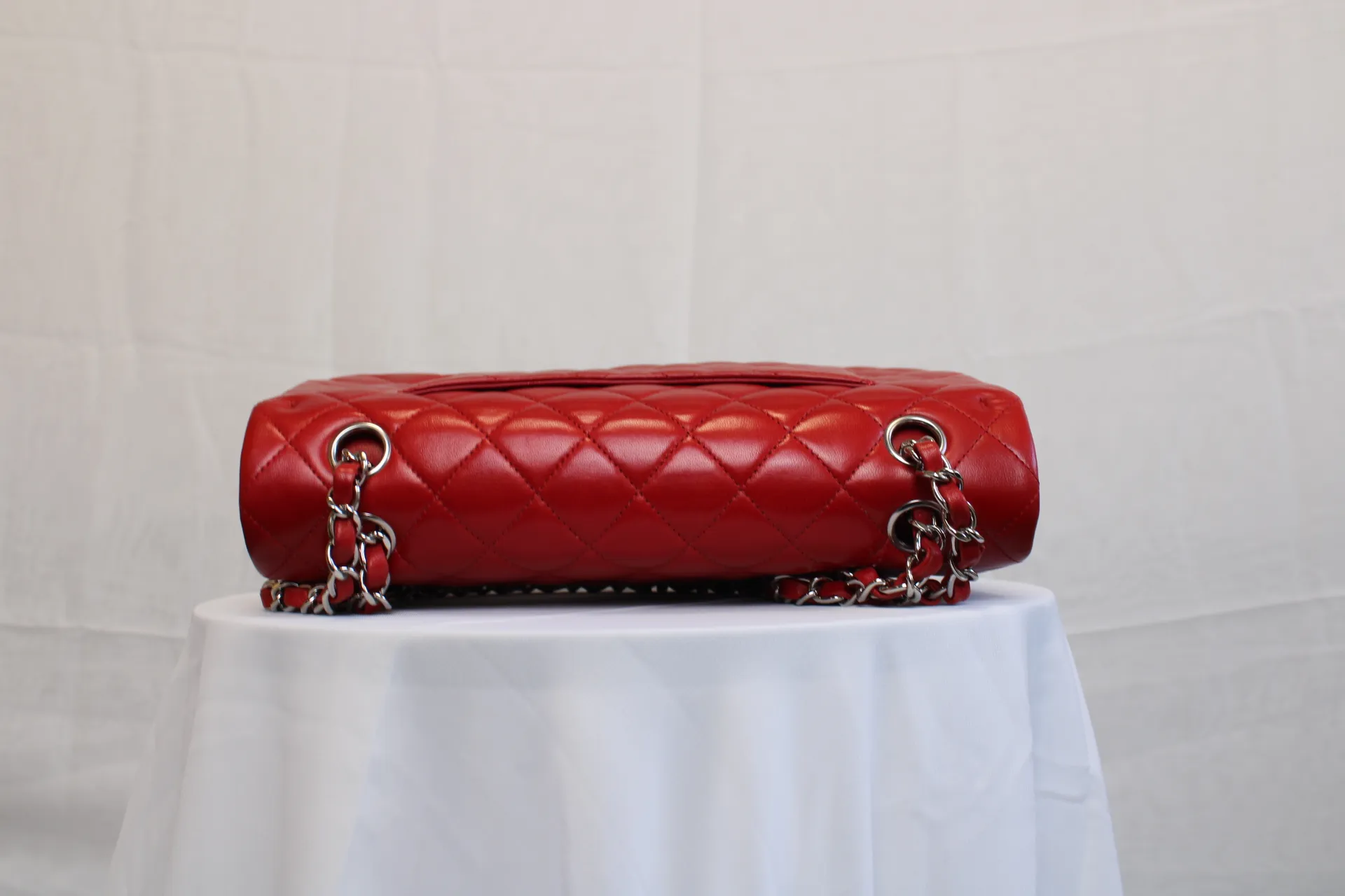 CHANEL 11.22 Classic Flap Handbag Medium Red Lambskin CHANEL 11.22 Classic Flap Handbag Medium Red Lambskin