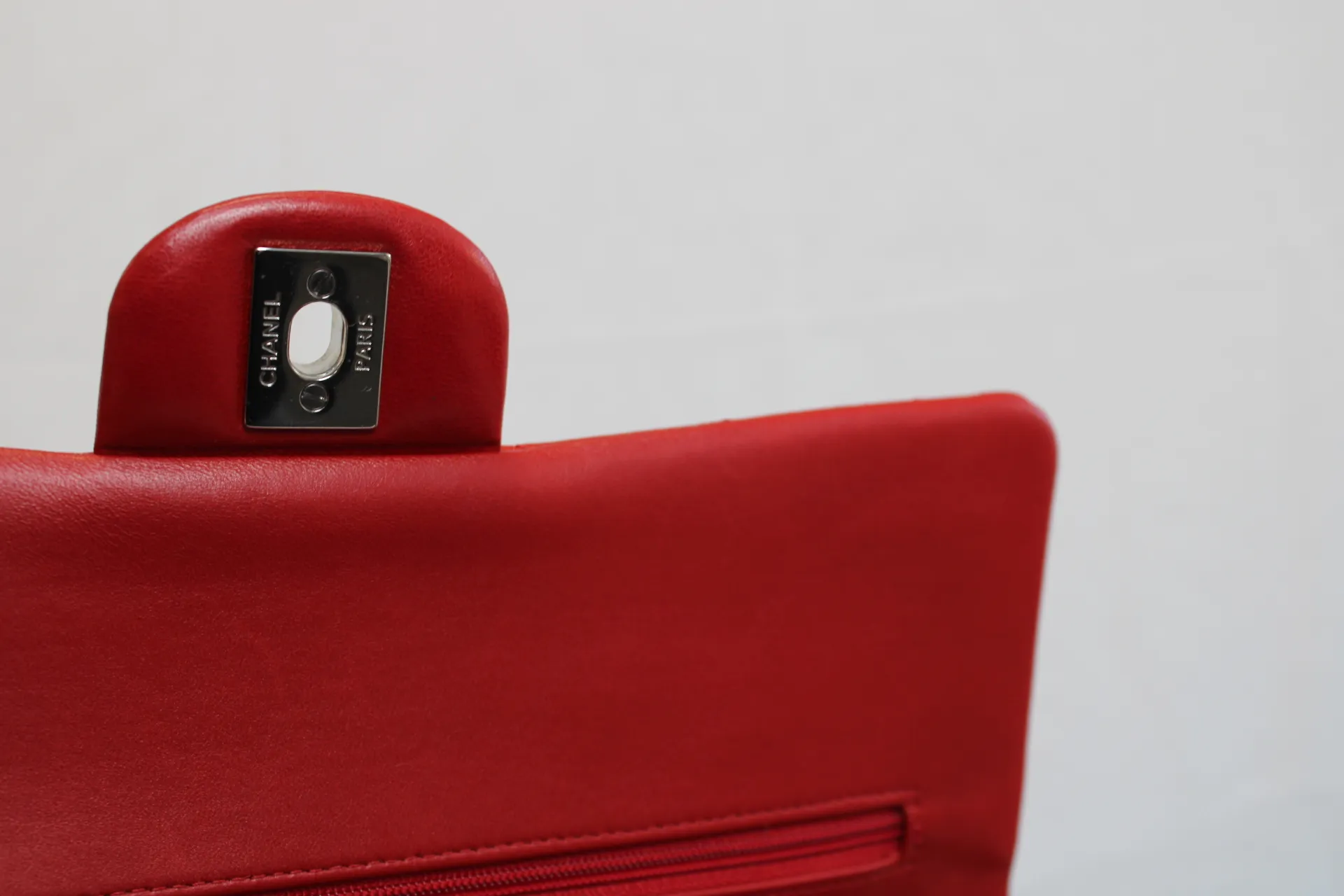 CHANEL 11.22 Classic Flap Handbag Medium Red Lambskin CHANEL 11.22 Classic Flap Handbag Medium Red Lambskin