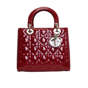 DIOR Medium Lady Dior Bag Cherry Red Patent Cannage Calfskin