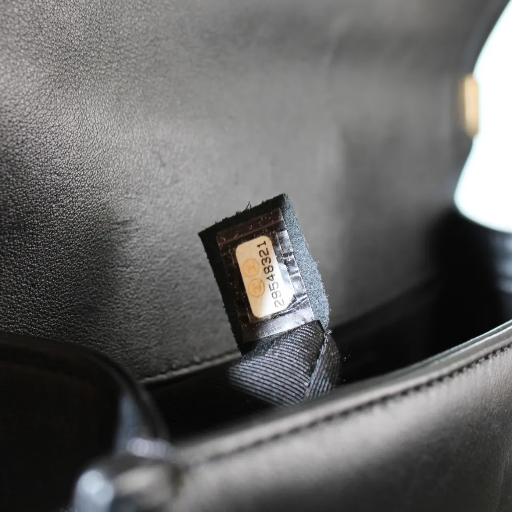 CHANEL Medium Black Lambskin Boy Bag Gold Hardware CHANEL Medium Black Lambskin Boy Bag Gold Hardware